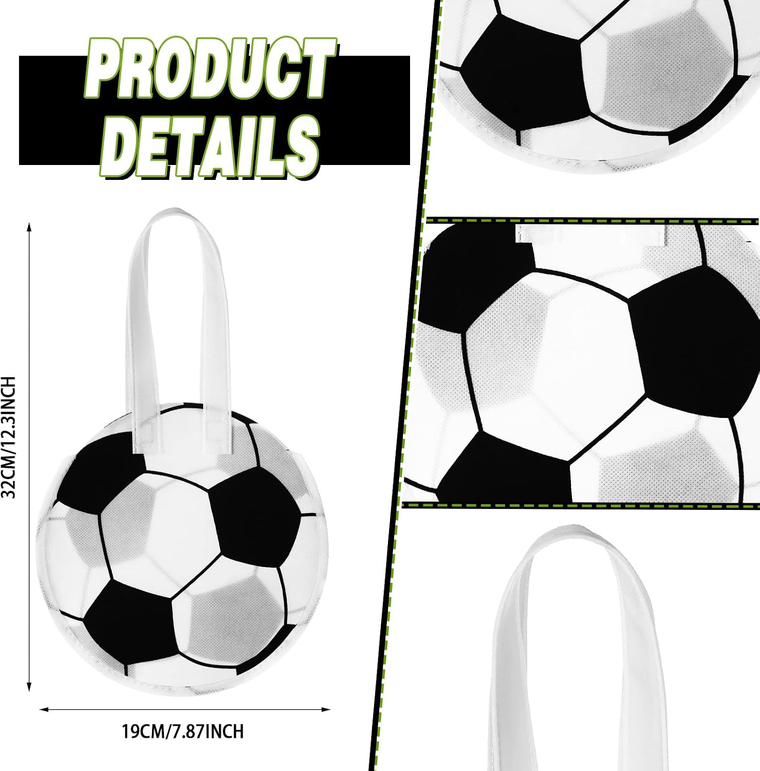 Yinder 12 Pcs Soccer Gift Bags Ball Shaped Nonwoven Party Favors