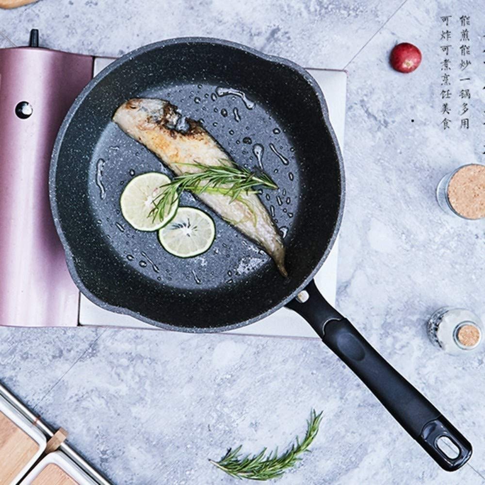 Patelnia indukcyjna z powłoką marmurową Odporna na zarysowania Można myć w zmywarce Nonstick Okrągła aluminiowa patelnia (D28 * 8 * 47 * 25 cm)