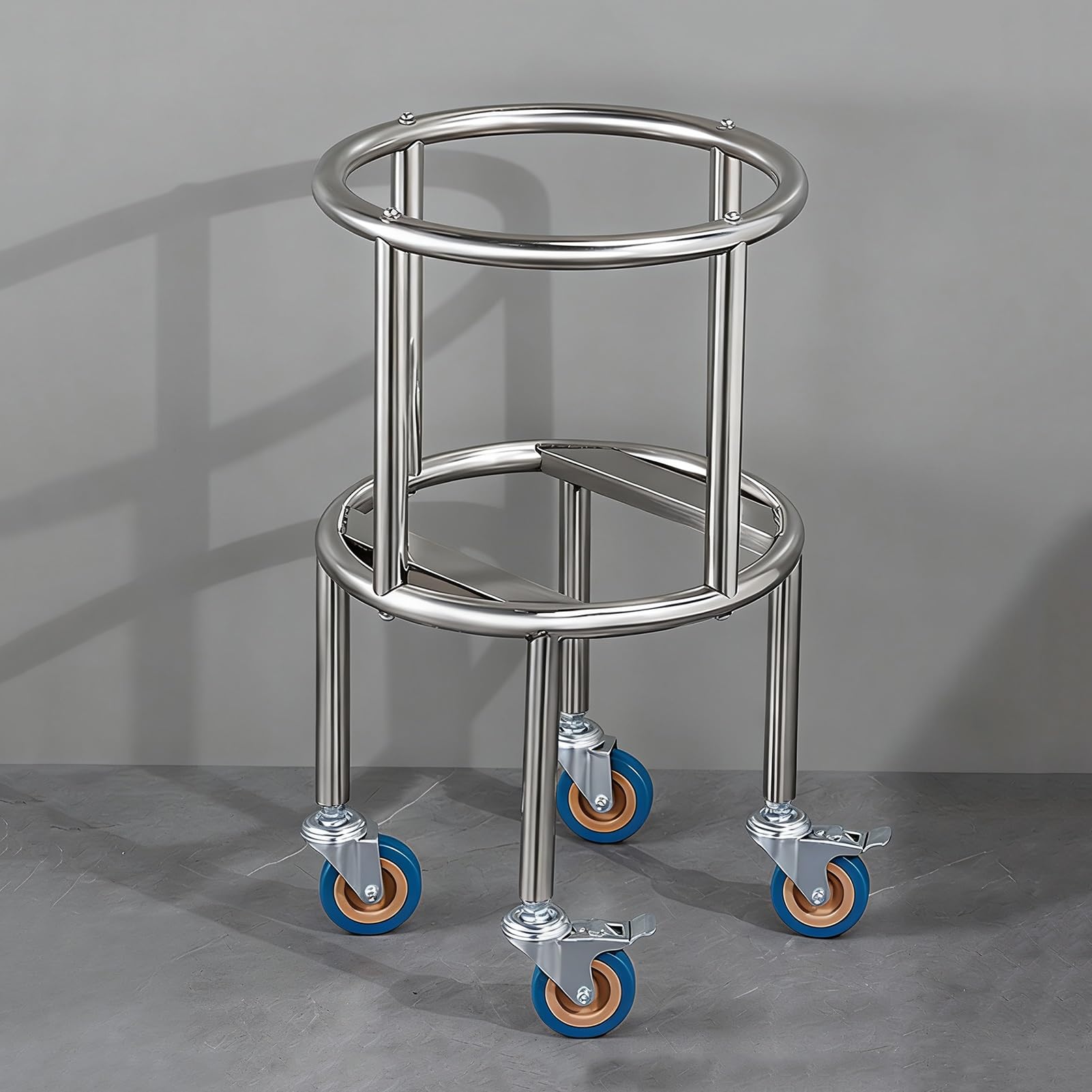 Carrito de acero inoxidable portátil para almacenamiento en la cocina