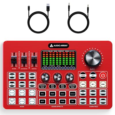 Audio Array AI-10 Professional Live Soundcard Mixer with Bluetooth | 3 Condenser Mic Inputs, 2 mobilephones & PC/Mac Out