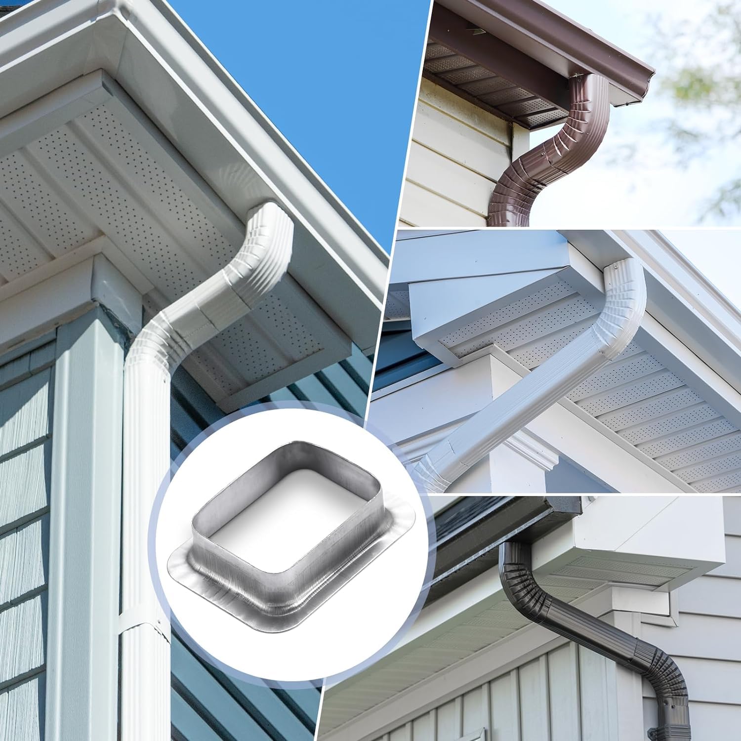 K-style Gutter Connector Rain Water Management 2-Pack Aluminum ...