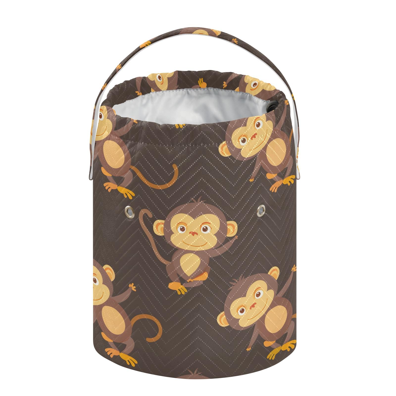 Yarn Storage Bag Small Crochet Bag Knitting Bag Organizer Cute Monkeys Yarn Bags for Crocheting Basket