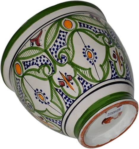 Miniatura 2 de Maceta marroquí española para jardín agujero de drenaje de cerámica hecha a mano multicolor