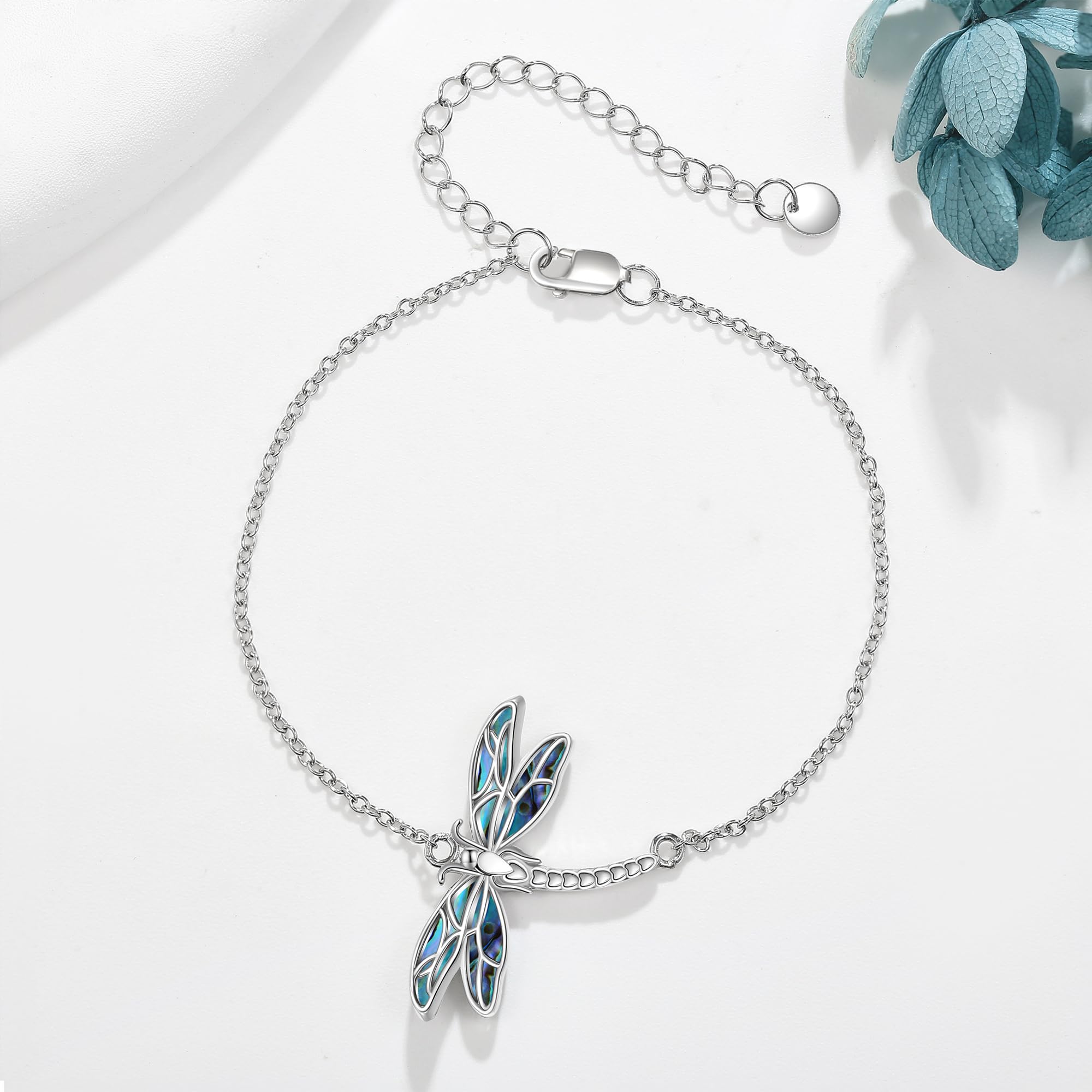 Pulsera infinita de plata de ley con diseño de perro salchicha, mariquita, tortuga, tiburón, onda, libélula, caballo, mariposa, margarita, sirena, infinito, joyería para mujer, One Size, Plata