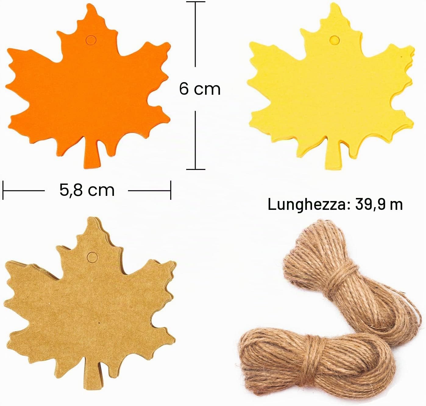 150 etichette regalo autunnali, foglie di acero, bomboniere con spago di iuta naturale per autunno, giorno del ringraziamento, matrimonio, artigianato regali, 3 colori