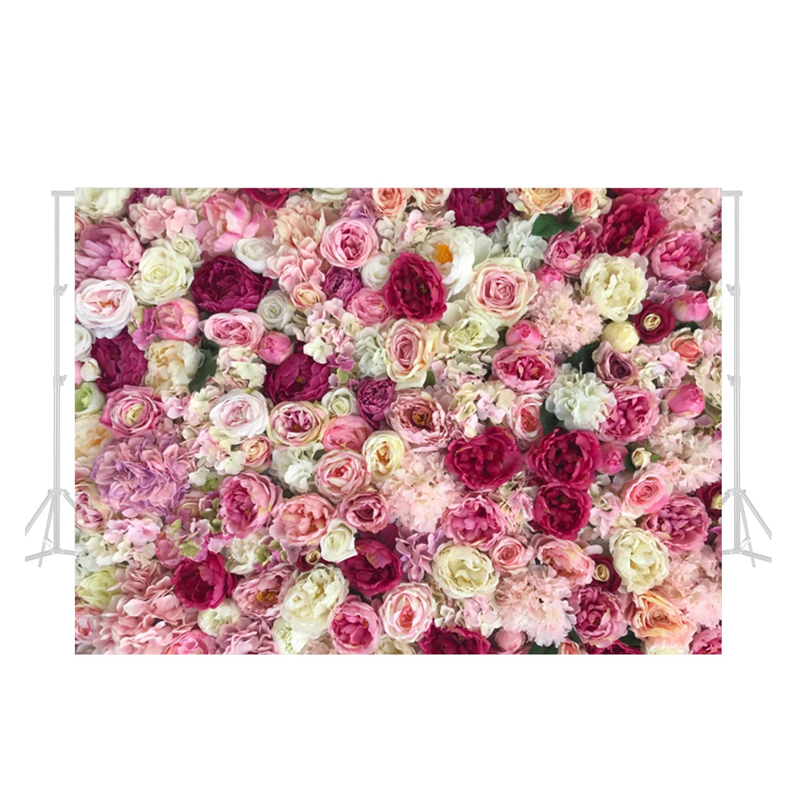 jiuzcare fotohintergrund Blumen Hintergrund 1,5x2m fotowand Hintergrund Stoff faltbar (romantisch deko Hochzeit Geburtstag Baby fotostudio leicht)