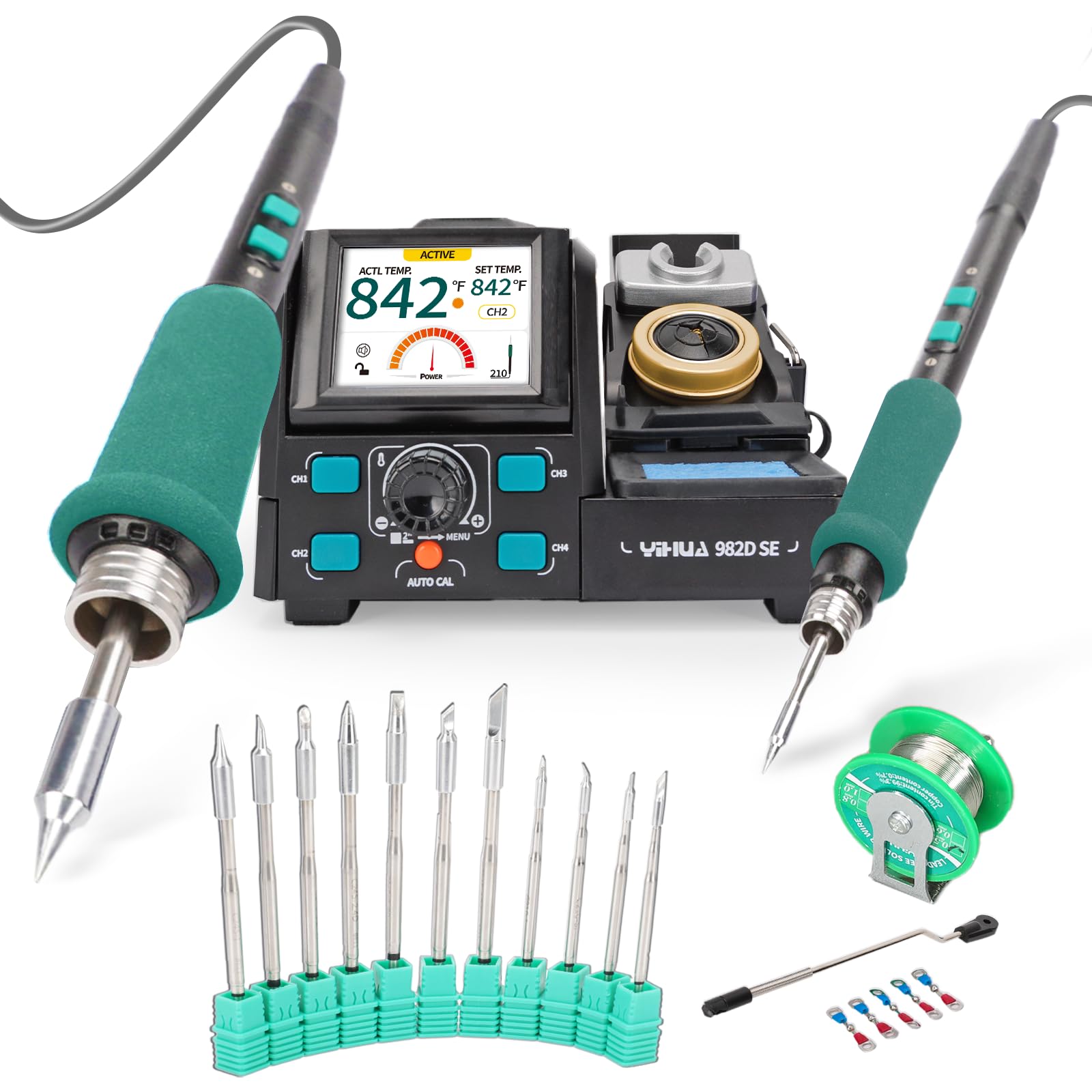 Photo 1 of YIHUA 982D SE 200W Micro Soldering Kit with Precision Soldering Iron Station with 11 Soldering Tips, Lead-Free Solder, Auto Temperature Calibration Function