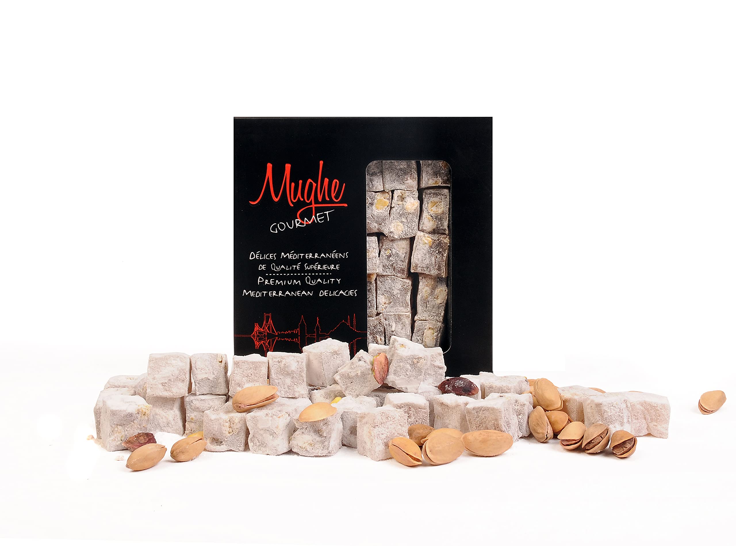 Luxe dubbel geroosterd Turks genot wistache gastronomische geschenkdoos smaak de unieke, originele meest prestigieuze Turkse vreugde geschenken, 20 stuks, 7.4 oz ℮ 200gr