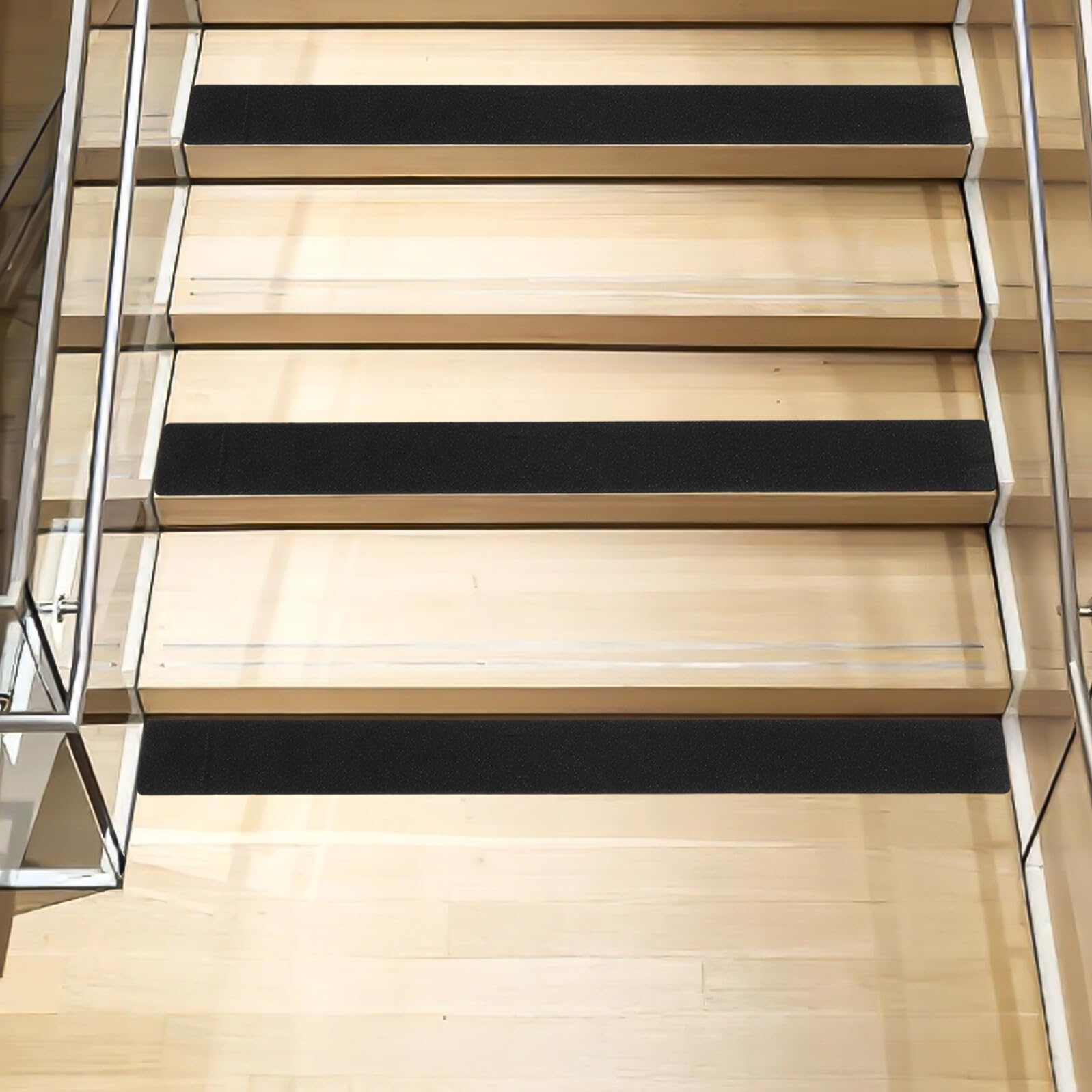 Ruban Adhésif Antidérapant Pvc Noir Mat 10 Cm x 80 Cm, Résistant à L'usure Pour Marches D'escalier Intérieures Et Extérieures, Lot De 4 Pièces, Sécurité Renforcée Quotidien