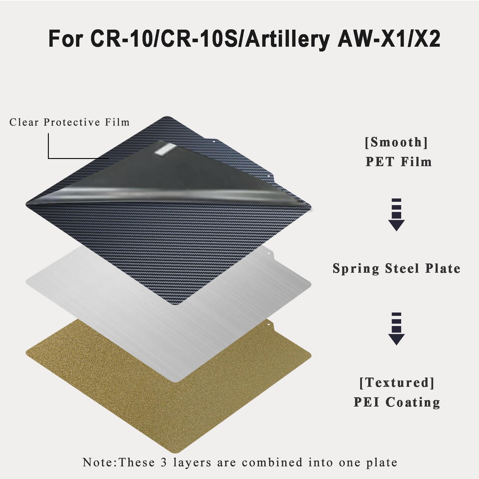 Originele epoxy hars bouwplaat 310×315mm voor K1 Max, Ender-3 V3 Plus 3D-printers