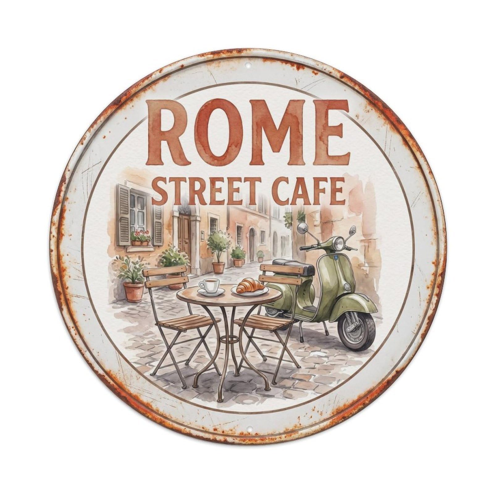 Rome Italy Street Landmark Travel Classic Metal Tin Sign