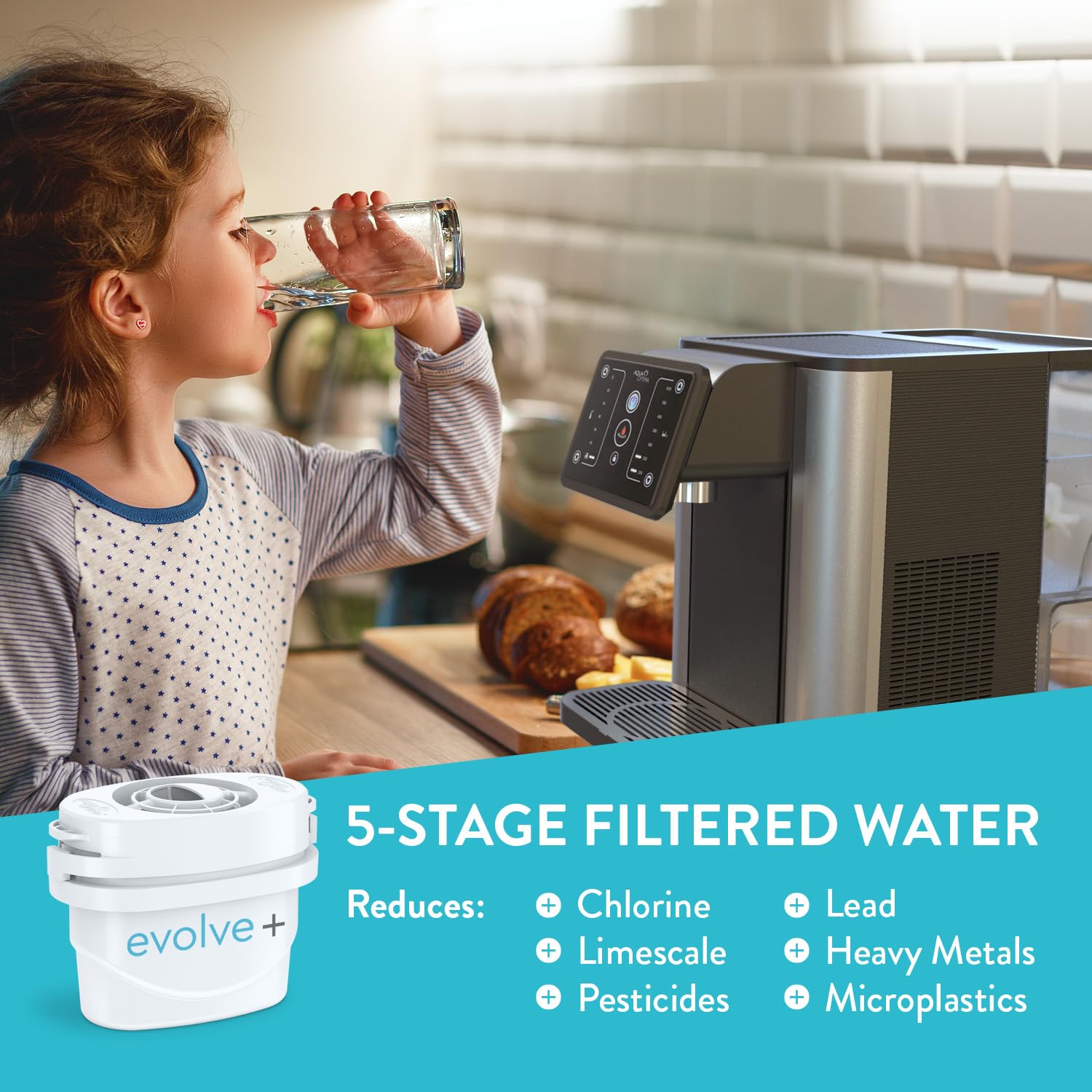Aqua Optima Aurora, Distributeur d'eau Chaude et Froide Instantanée, Capacité de 3,8 L, Alternative Écologique aux Bouilloires, avec Filtre à Eau pour Réduire les Impuretés de l'eau AUR001