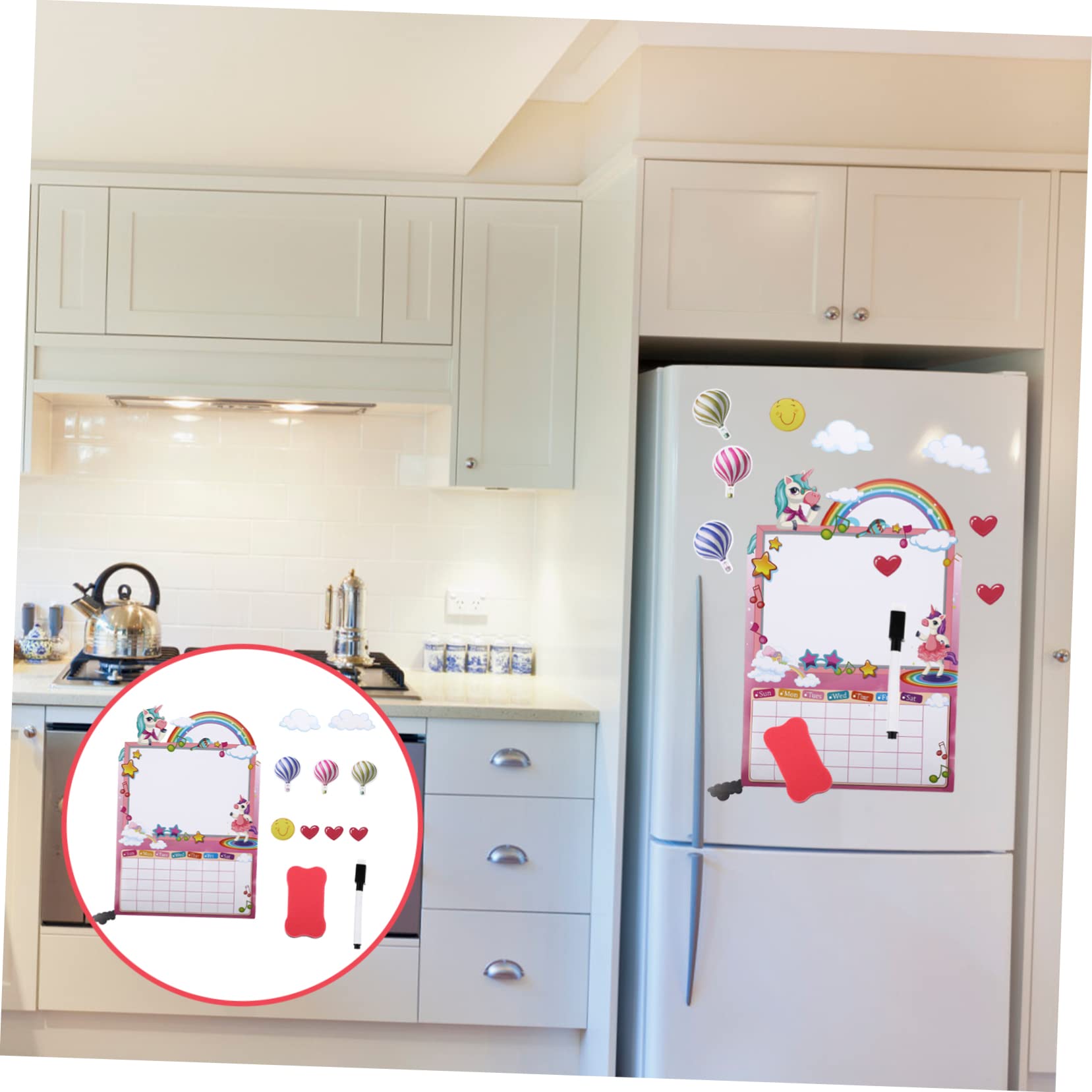 TOPBATHY 5 Set Bloc notes mini frigo per bambini mini lavagne lavagnetta bambini lavagnette per adesivi congelatore utensili da cucina calendario da lavagna cancellabile a secco pvc