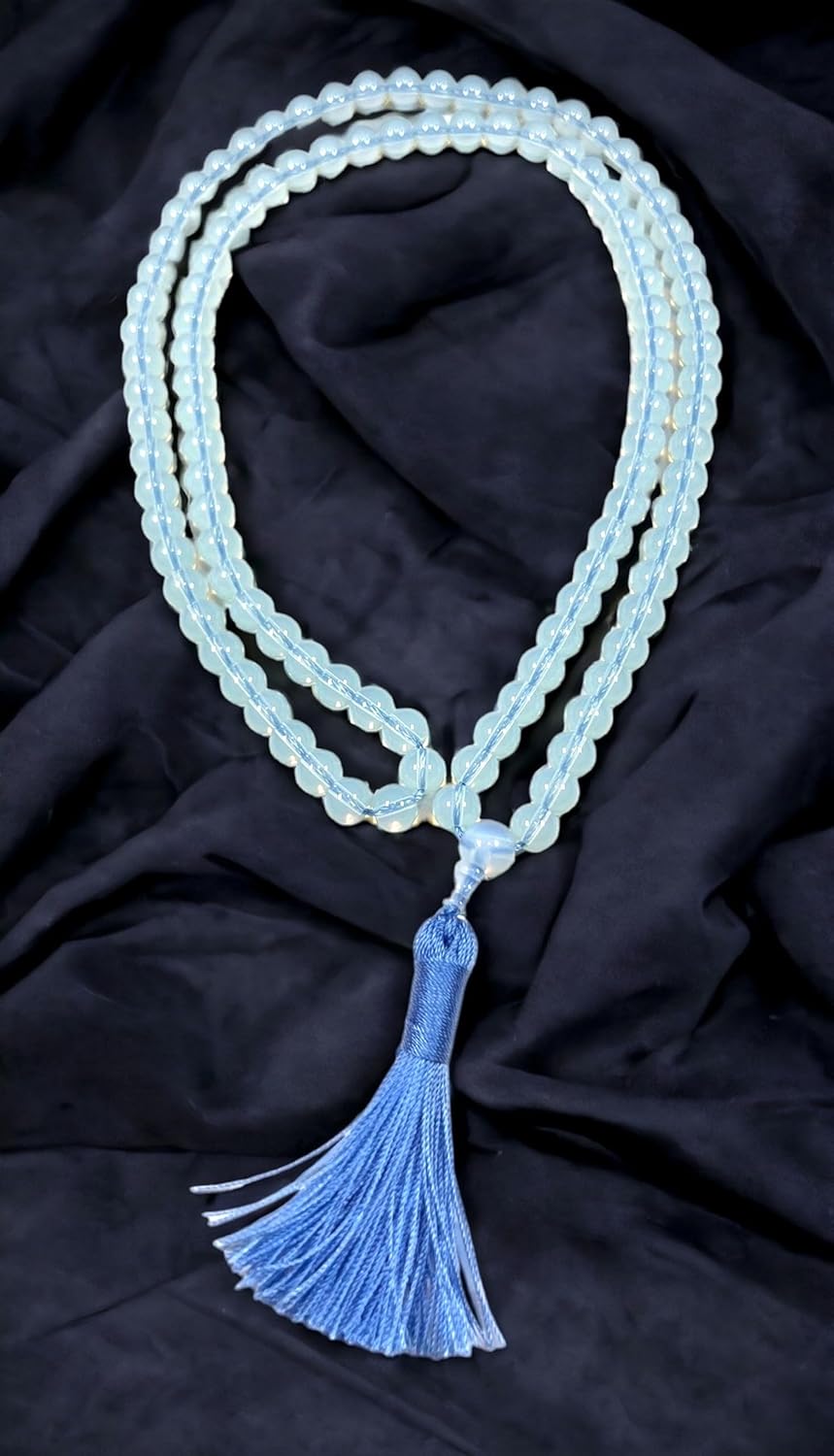 Opal Opalite Necklace – 8mm 108 Mala Beads - Libra Birthstone & Crown Chakra Energy - Image 8