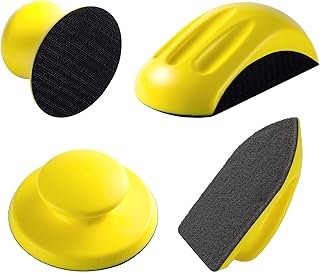 S SATC 4PCS Hook and Loop Sanding Block Included 1 Cleaning Brush 5 Inch Round and Mouse Sanding Block Meant for Wood Furniture Restoration Home Arts and Crafts