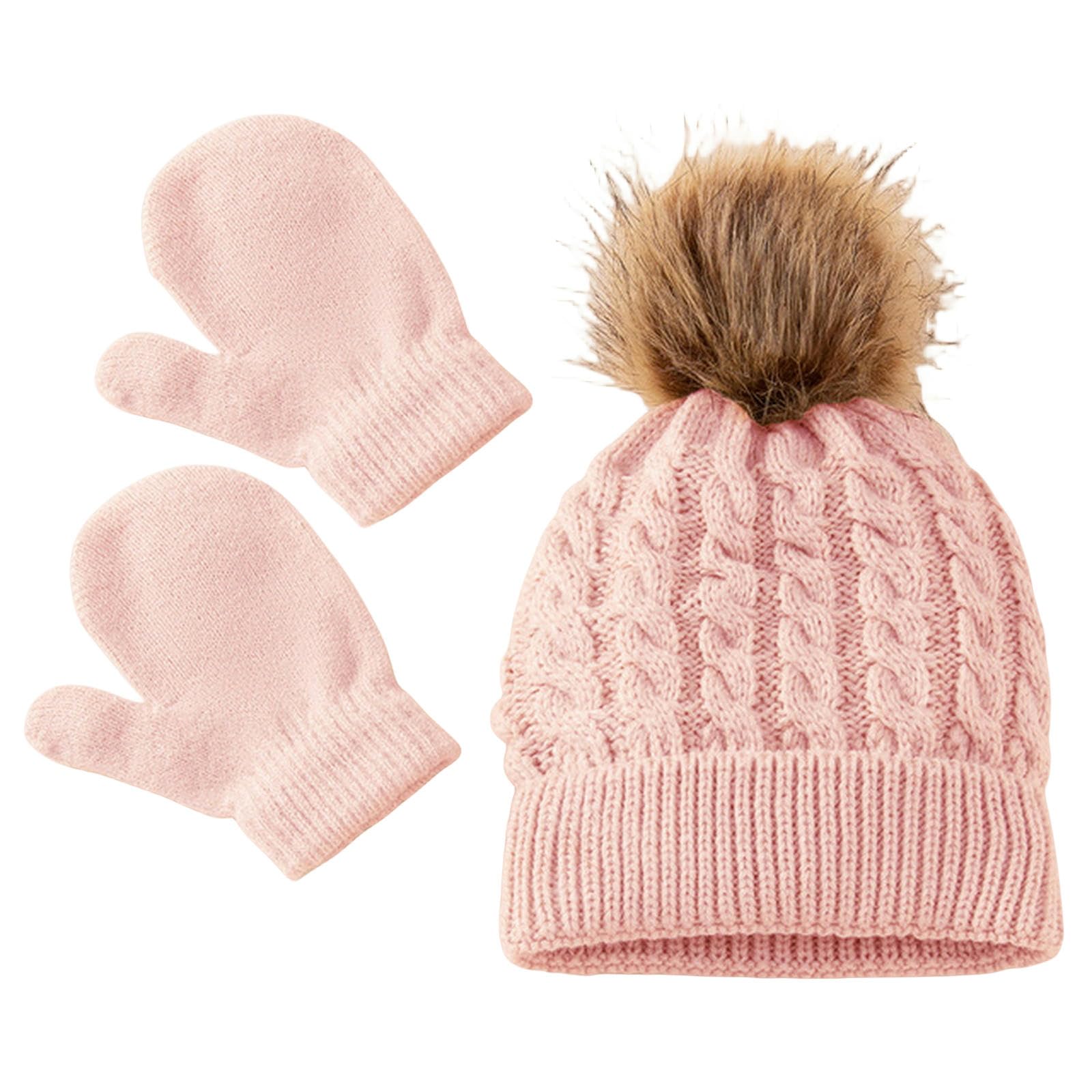 Baby Mütze Schal Handschuh Set für Baby Wintermütze, Schal Mütze für Neugeborene (Mütze Handschuh Beige 0A3 Jahre)