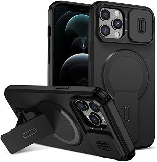 ShieldTech MagStand Series Case for iPhone 12 Pro Max | Mobile Phone Cover with Sliding Camera Shield, Mag-Safe, Kickstan... Price In India