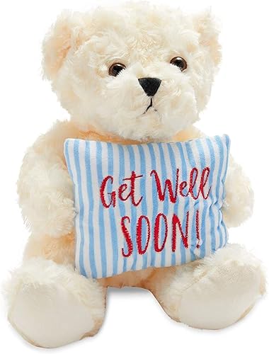 Miniatura 1 de BLUE PANDA Get Well Soon - Oso de peluche, regalo de animal de peluche (9.25 x 8 x 6 pulgadas, blanco)