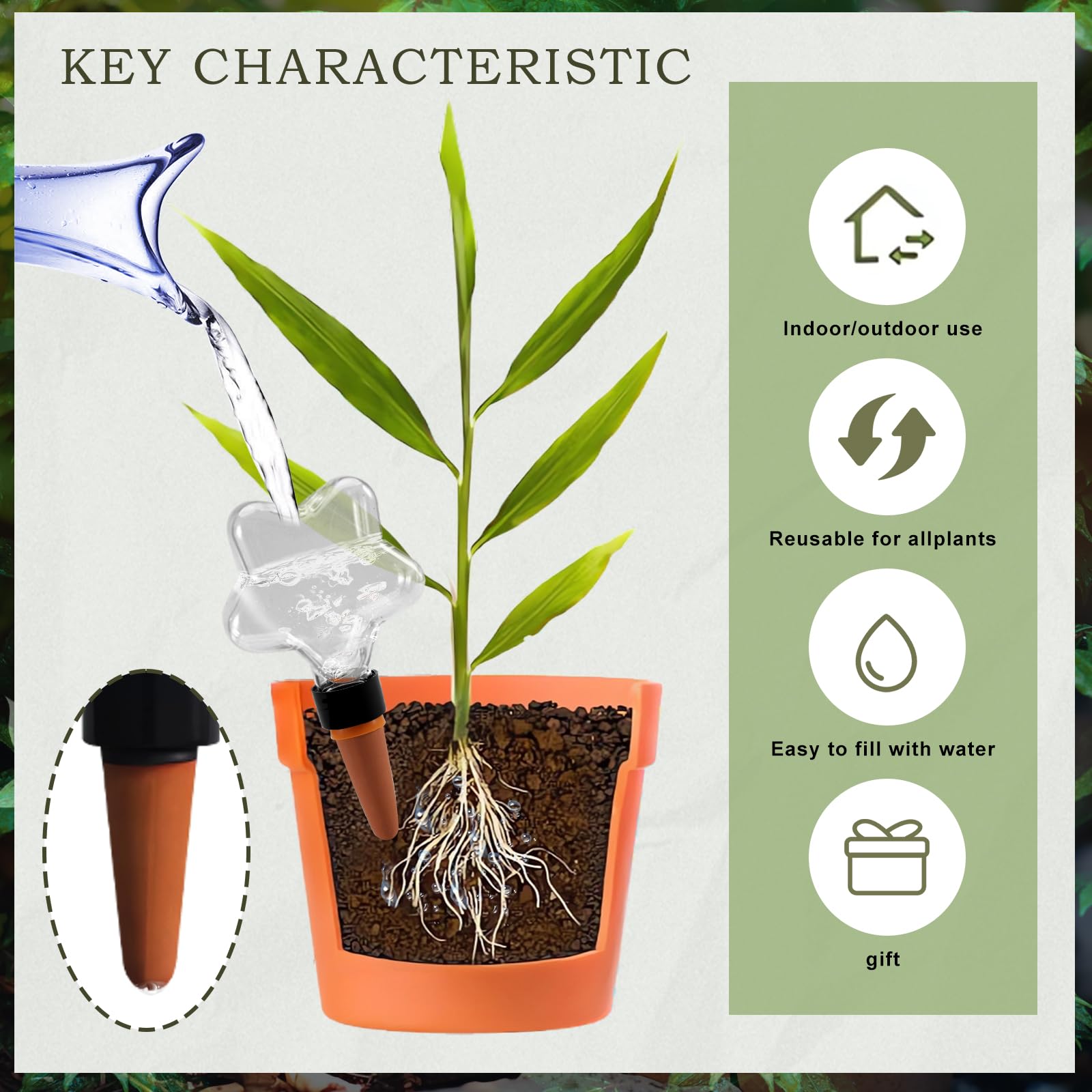 Ansberta Star-Shaped 7.04oz/200ml Plant Watering Globes - 6 Self Watering Globes for Outdoor ? Indoor Plants - Automatic,Slow,Self Watering Spikes Care of Plants Everyday