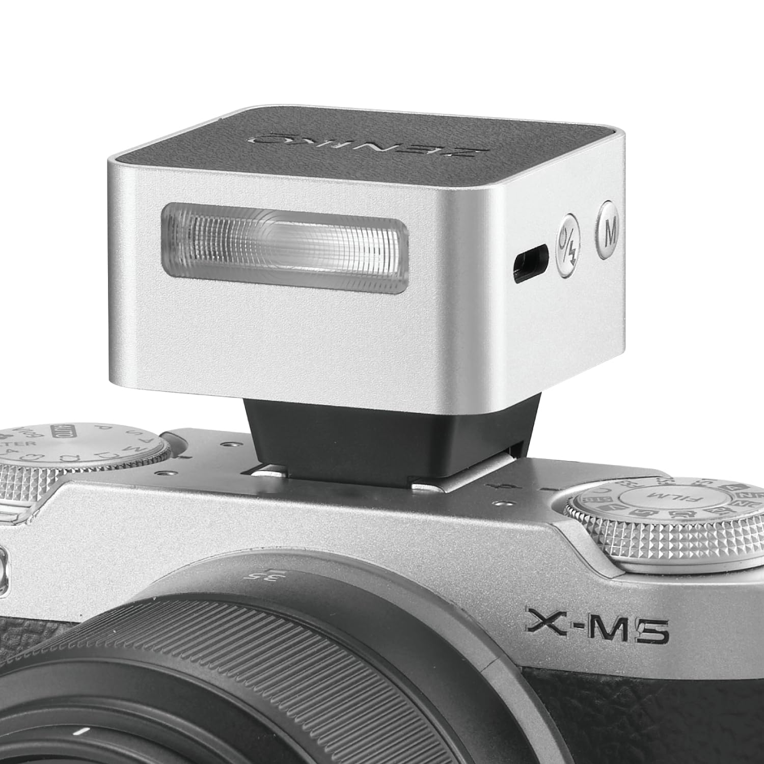 ZENIKO ZT08 Mini TTL Flash Fuji Argent Peu Pesant Charge USB-C Écran OLED Design Rétro