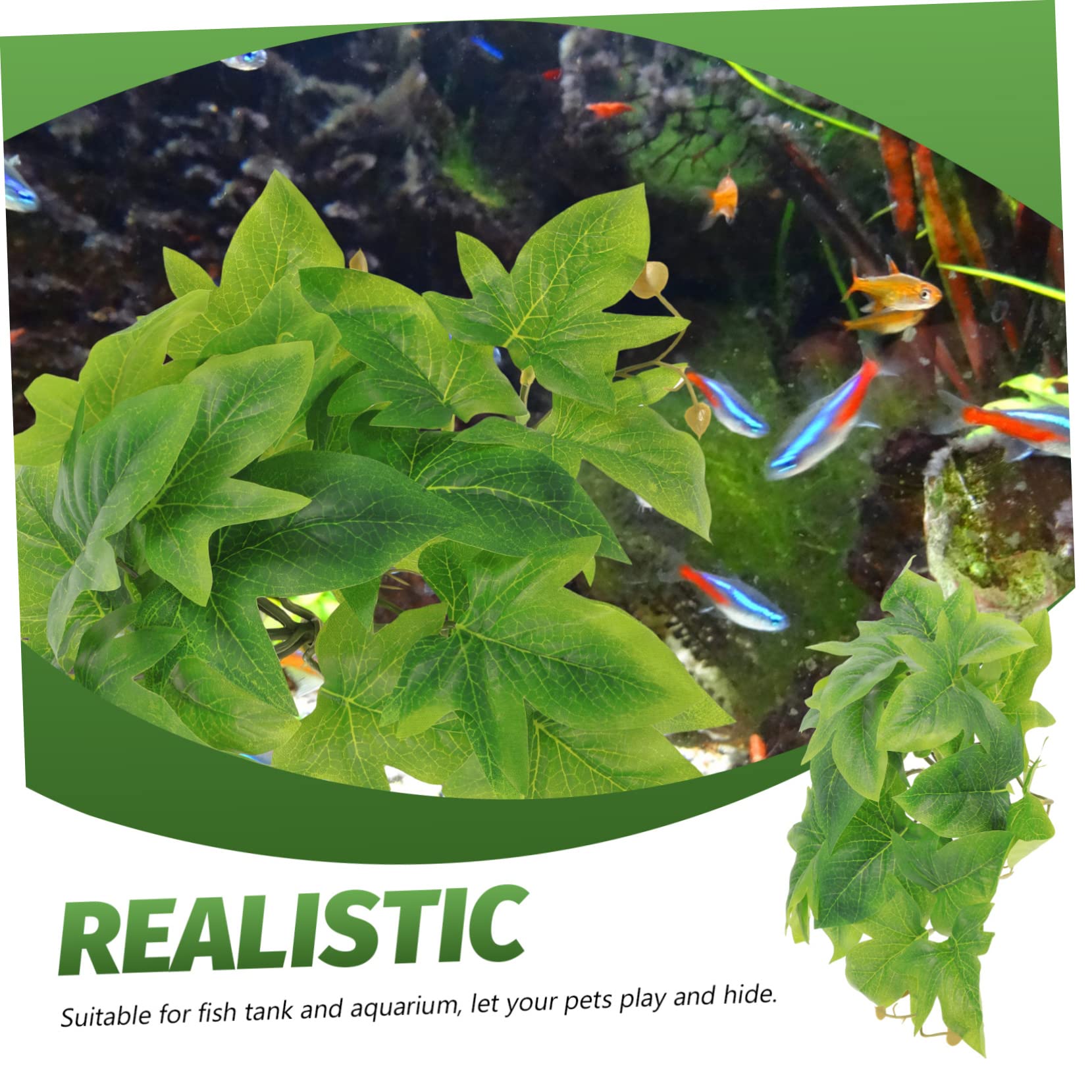 BESPORTBLE 5stücke Terrarium Kunstpflanze Wanddeko Für Reptilienbecken Simulierte Pflanze Für Aquarium Terrarium Langlebig Dekorative Kletterpflanze Für Eidechsen Und Schlangen