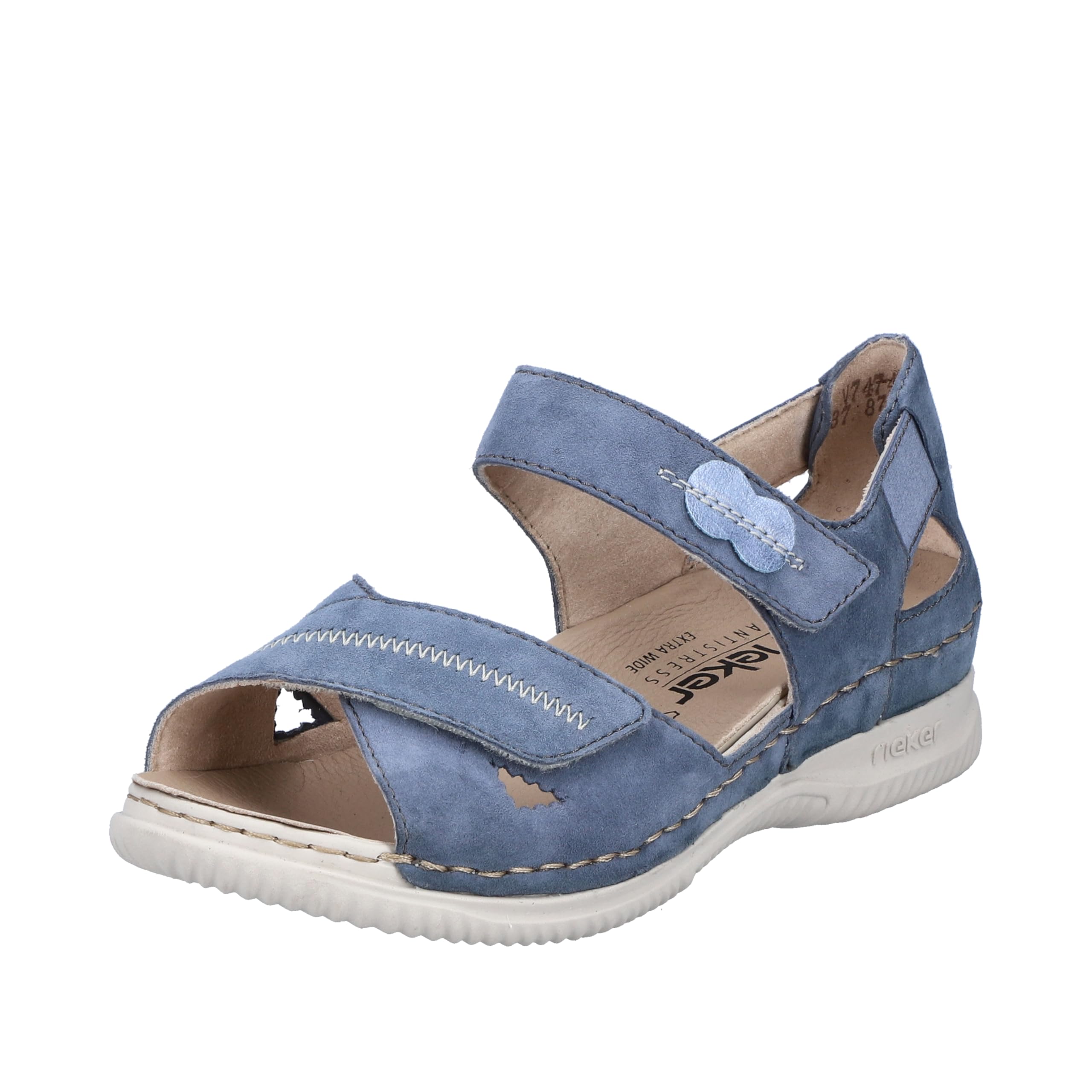 Rieker Women's V7474 Sandals, blue, 6.5 UK