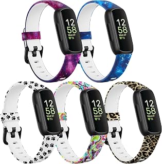 TenCloud 5Pack Bands fit Inspire 3 Wristband Compatible with Fitbit Inspire 3 Fitness Tracker Waterproof Replacement Sport Band Strap for Inspire 3