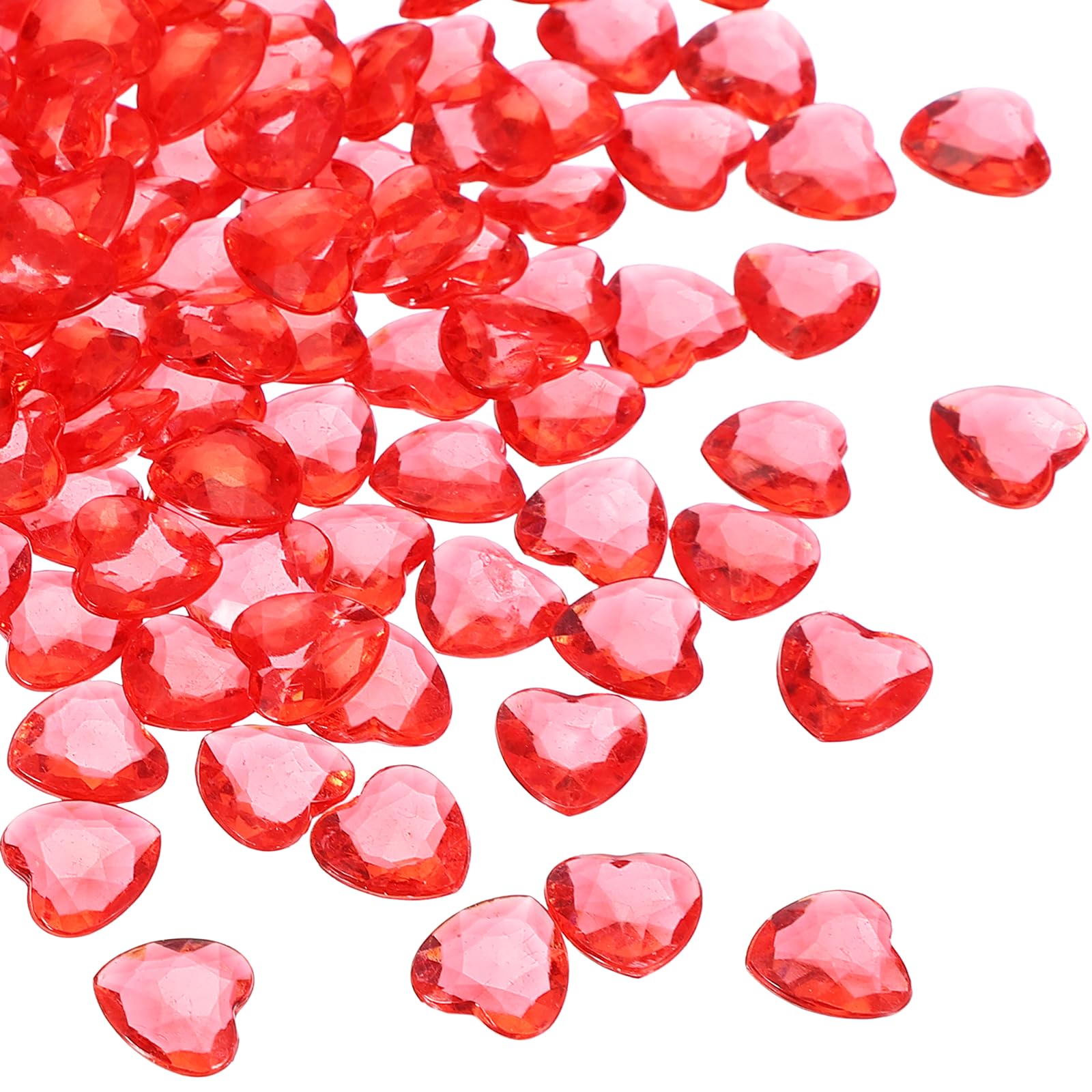 sourcing map 250Pcs Red Acrylic Heart Gems, Crystals Fake Heart Gems for Vase Fillers, Valentines Decorative Heart Gems for Table Scatter, Party Wedding Arts Crafts โ image 1