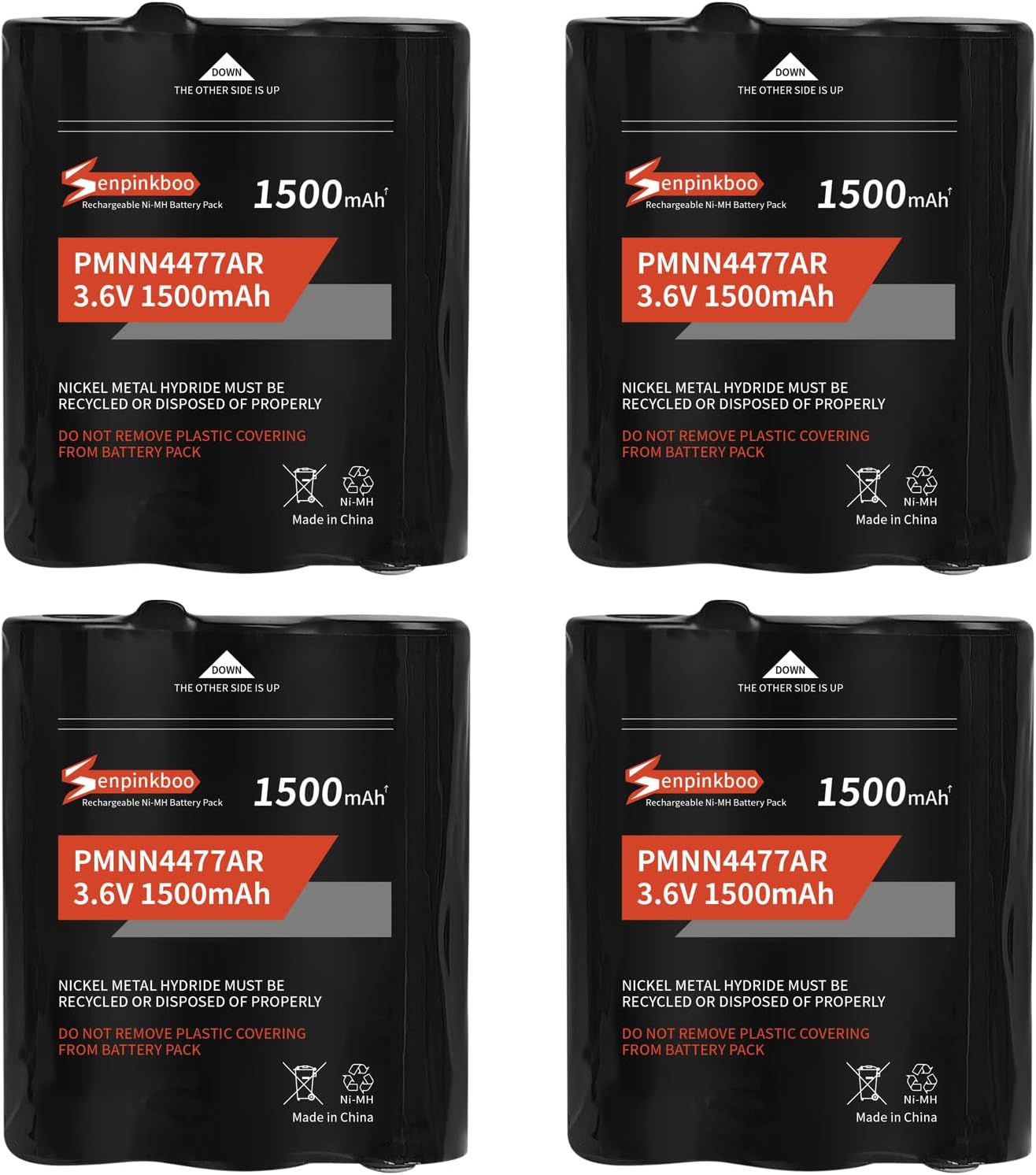 4-Pack PMNN4477AR Battery 1500mAh Upgraded for Motorola Talkabout T200 T260 T265 T270 T280 T400 T402 T460 T465 T470 T475 T480 T500 T503 T600 T800 T801 Rechargeable Battery 3.6V
