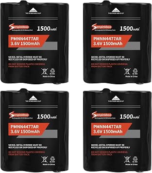 4-Pack PMNN4477AR Battery for Motorola Talkabout T200 T260 T265 | 1500mAh Upgraded for Motorola Talkabout T270 T280 T400 T402 T460 T465 T470 T475 T480 T500 T503 T600 T800 T801 Battery 3.6V