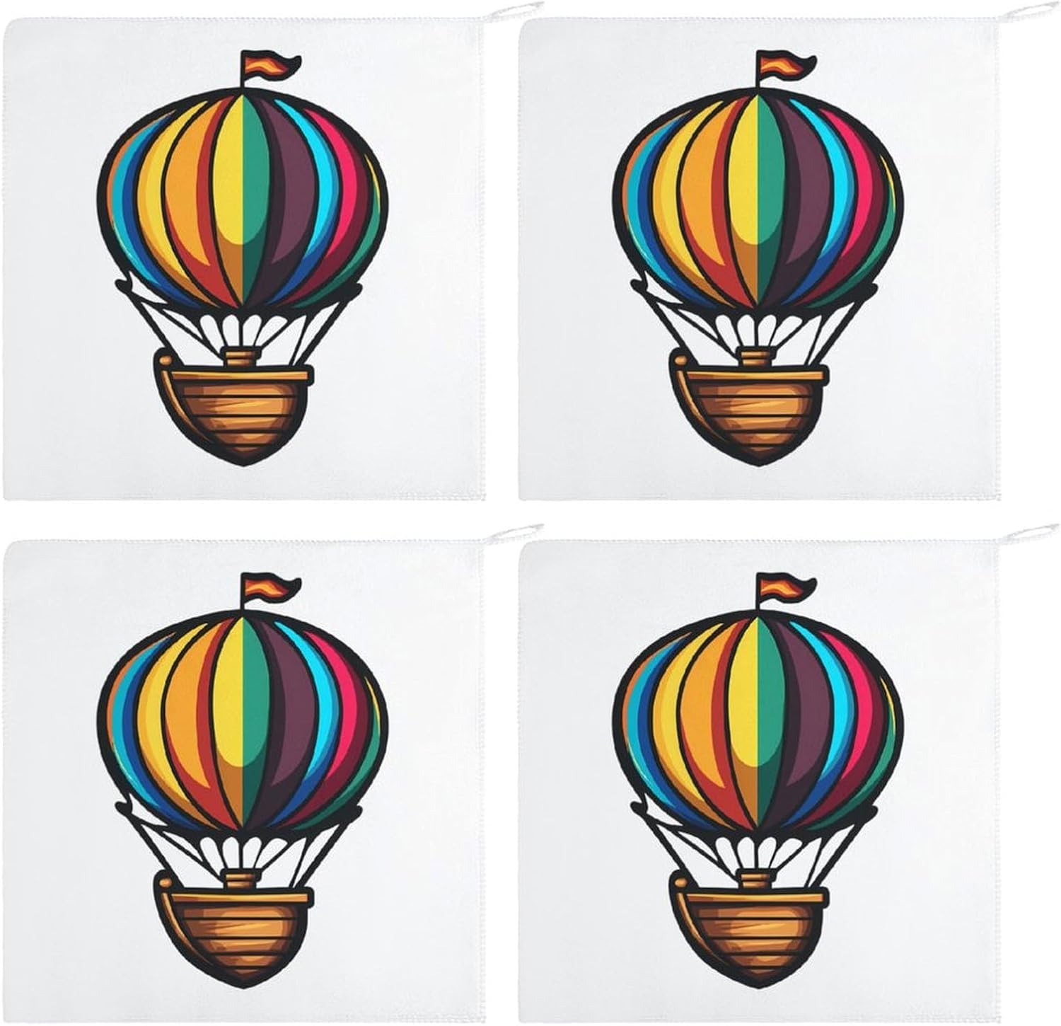 Hot Air Balloons Towel Hand Towels Decorative Towel for Bathroom Kitchen Shower Gym 4PCS