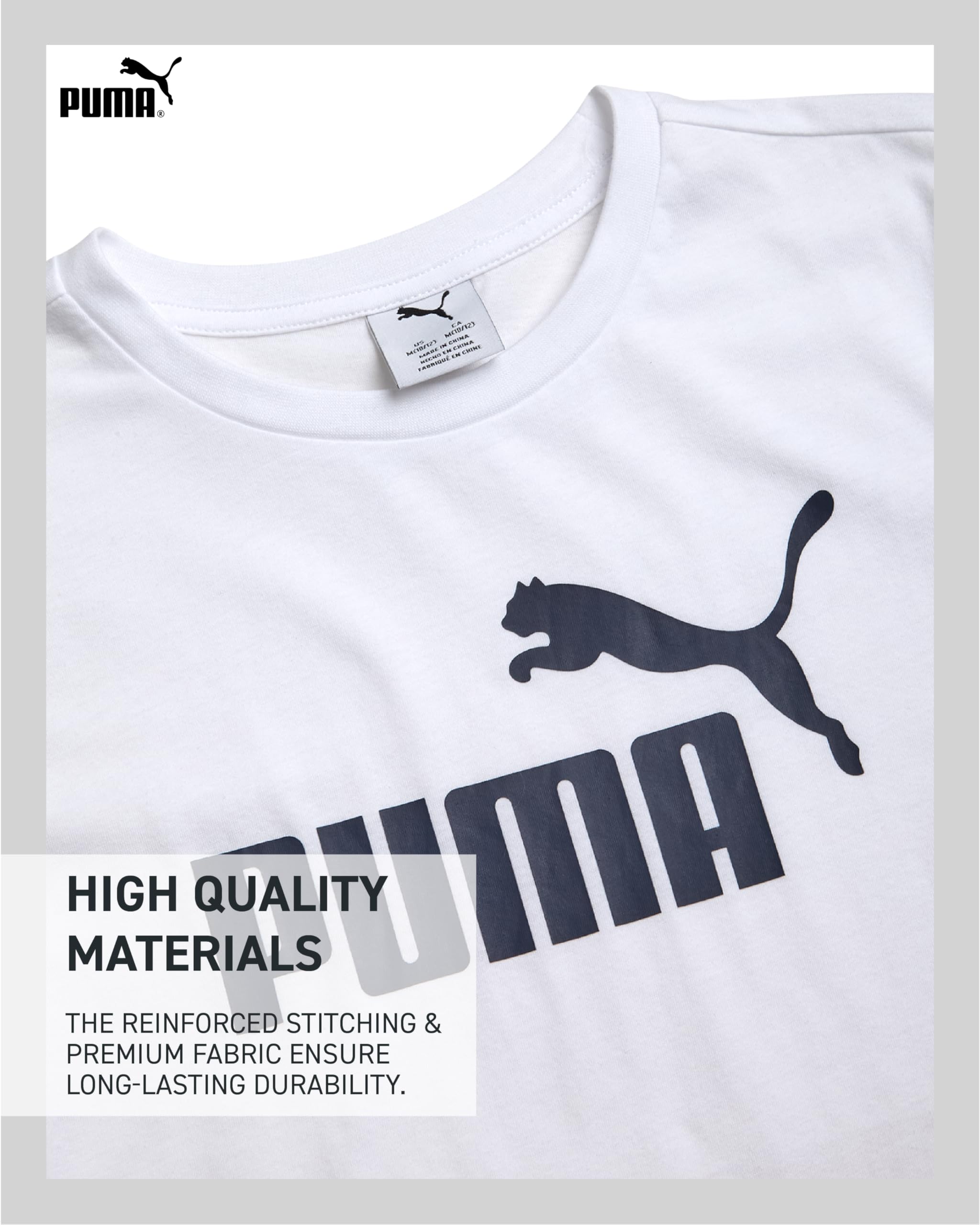 PUMA Ensemble de pantalons de survêtement pour garçons – 3 pièces pull en polaire à manches longues t-shirt et pantalon de jogging pour enfants (8-16)