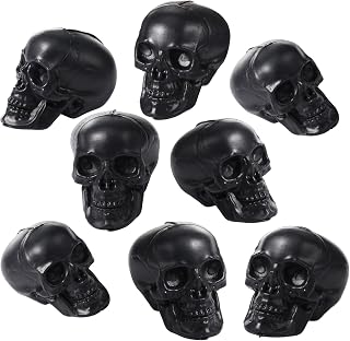 9 Pcs Halloween Skull Figurine 2.4 Inch Skeleton Head Table Decor Figurines Skulls Heads Halloween Prank Props for DIY Crafts Home Decoration Party Favors Gift Filling Ornament