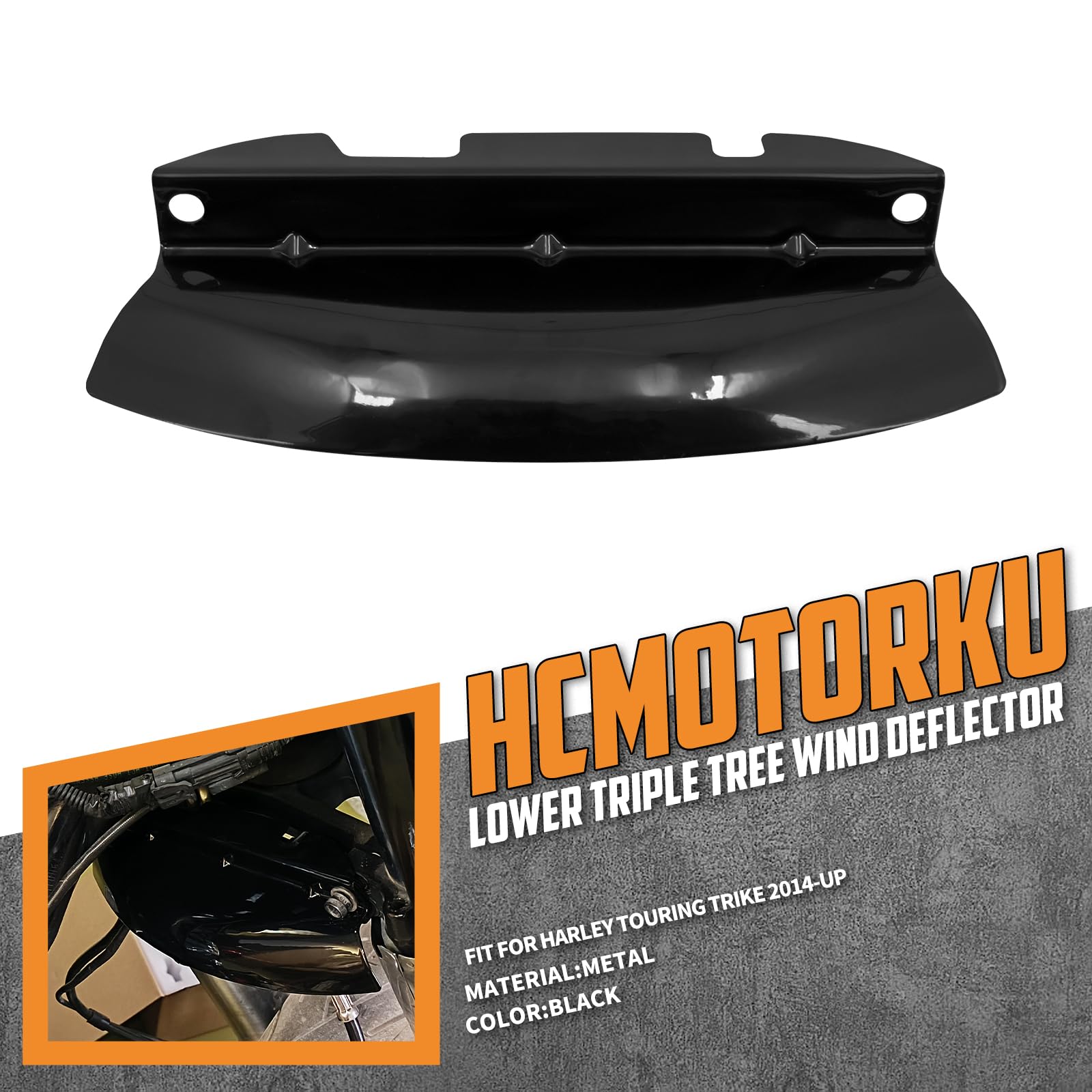Deflettore del vento inferiore Triple Tree per moto, deflettore d'aria per carenatura moto, copertura forcella anteriore, compatibile con Harley Touring Road Glide Road King Street Glide