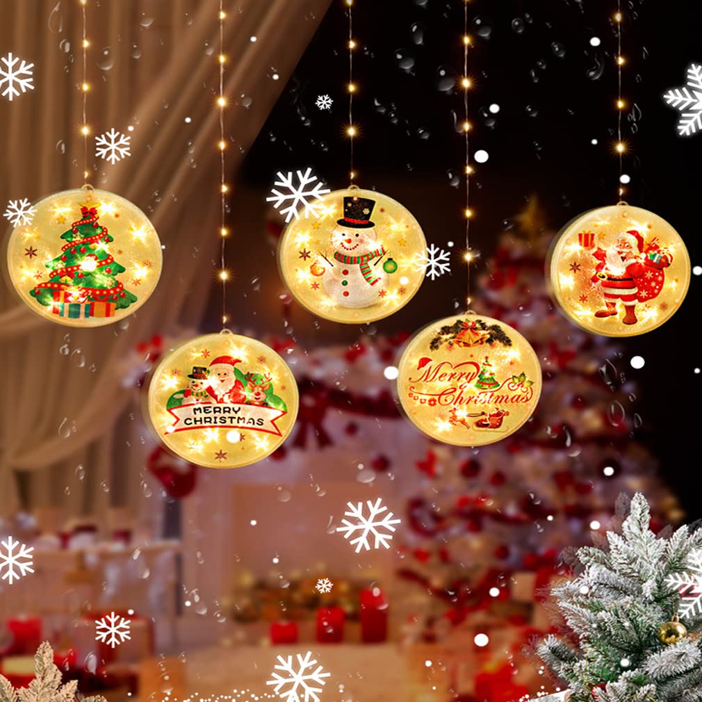 Aliynet Christmas Decorations LED Decorative Novelty Hanging 3D Lights with USB Port for Decorative Your Indoor Windows and Living Room