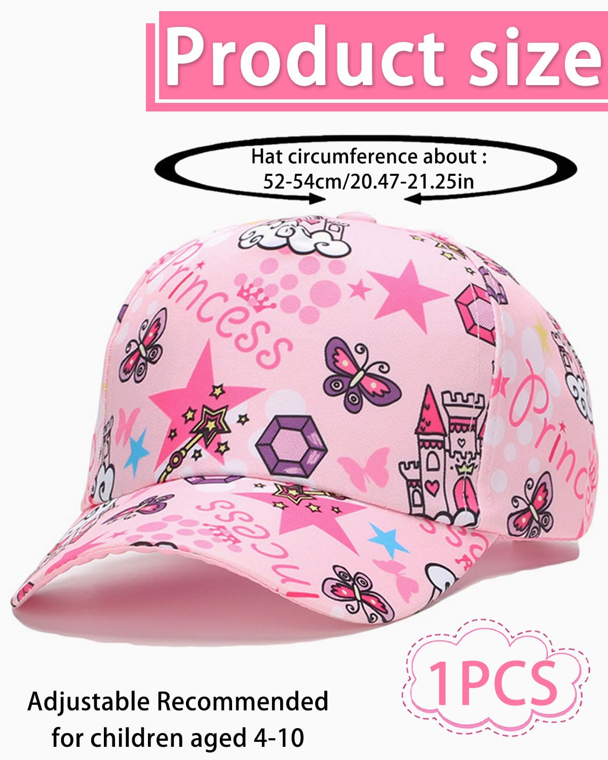 gorra niña,visera niña,Gorra de Béisbol para Niñas, Linda Gorra Béisbol Ajustables Transpirable Gorra de Verano para Deporte Vacaciones Playa,gorro niña 3 años,gorro niña 4 años