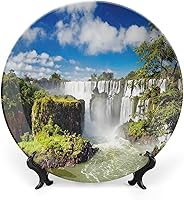 Vista 19 de Platos de cerámica, Platos de cerámica decorativos de decoración de París, paisaje antiguo, torre Eiffel Francia, monumentos de 10 pulgadas, platos