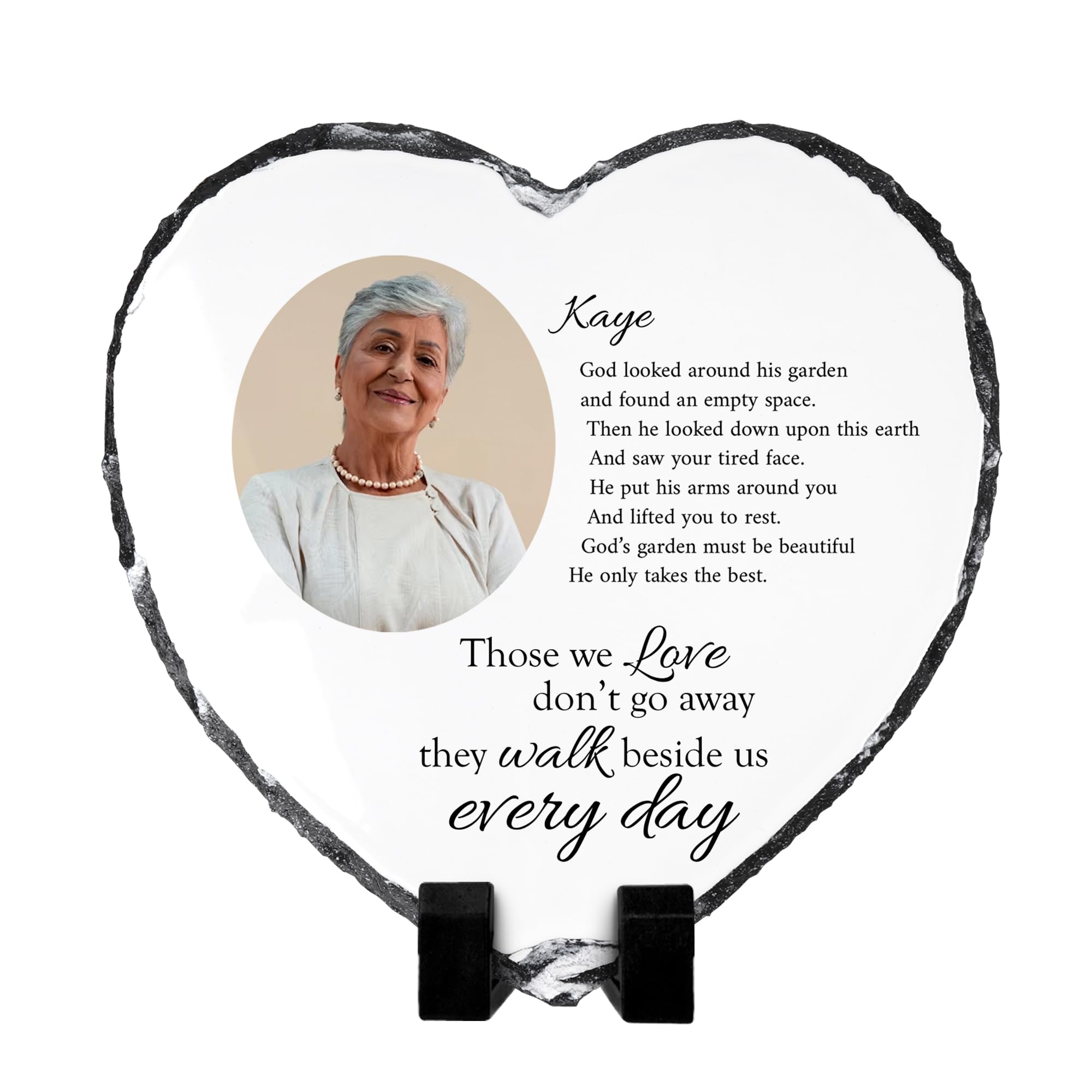 Print Maniacs Personalised Rock Slate Photo Plaque Still Loved Still Missed Funeral Gift Grave Marker Memorial Remembrance In Loving Memory Tribute (15cm x 15cm)