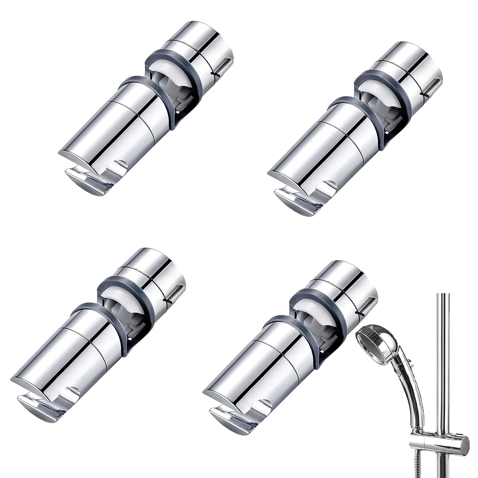 Supporto Doccia, Supporto Soffione Doccia, Regolabile Ricambio Supporto Doccetta，Doccia Regolabile In Abs Cromo 18-25 Mm, Per Saliscendi Doccia Manuale, Barra, Saliscendi, Argento