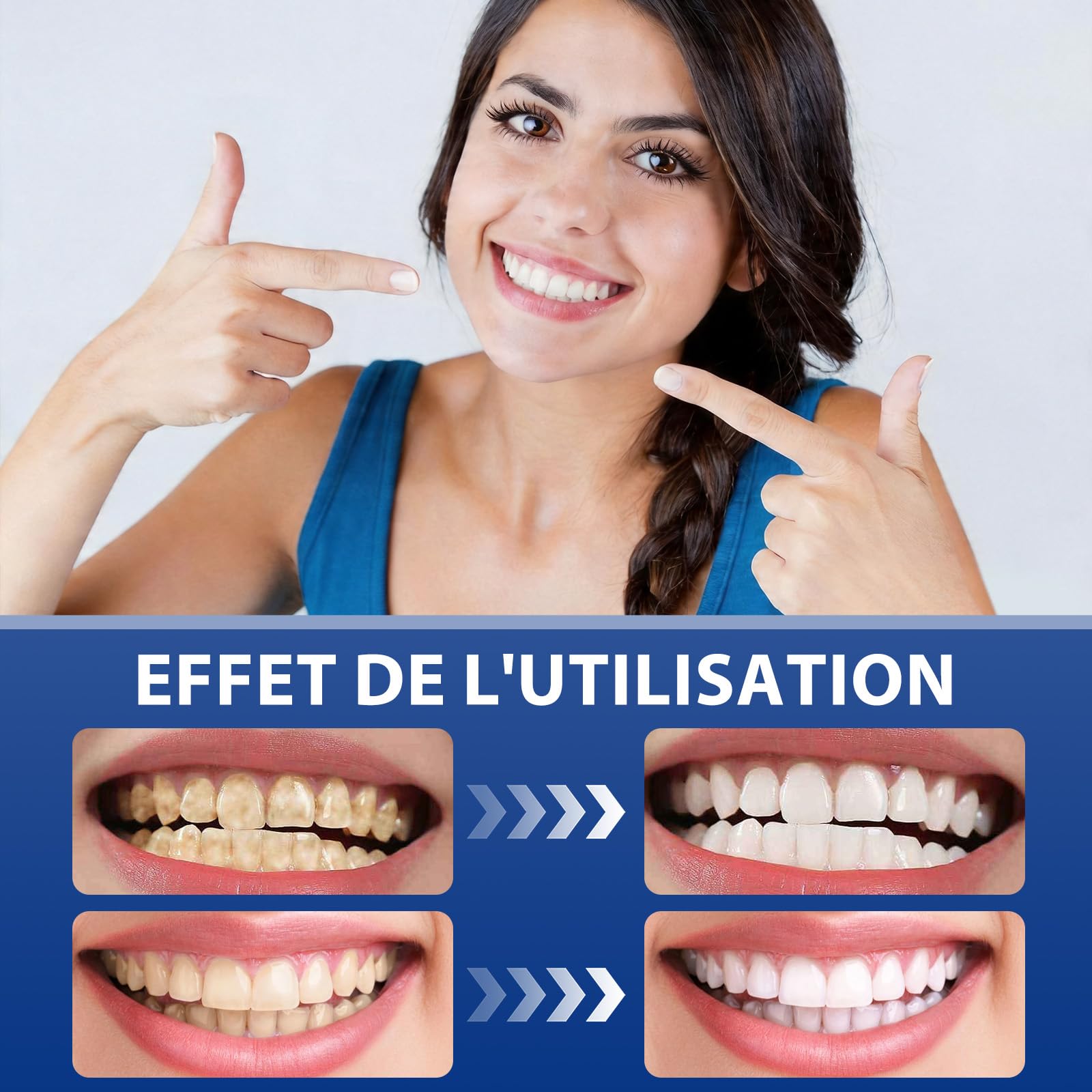 Poudre De Blanchiment Dentaire Professionnelle, Élimine En Profondeur Diverses Taches, Renforce Efficacement Les Dents Et Les Gencives Et Prend Soin En Douceur Des Dents Sensibles