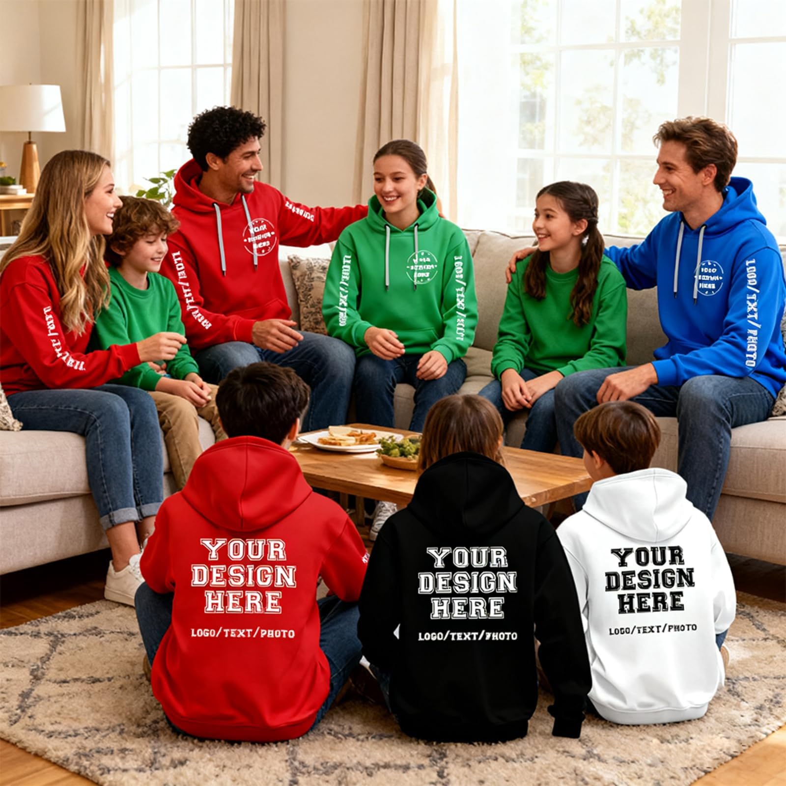 Sudaderas Hombres con Capucha Sudadera Personalizada. Diseña Tu Propia Personalizada Texto, Logotipo Y Foto. para Hombre Mujer. del Hierro (Red, XXXL) Chaqueta Verano Ropa Running Mangas
