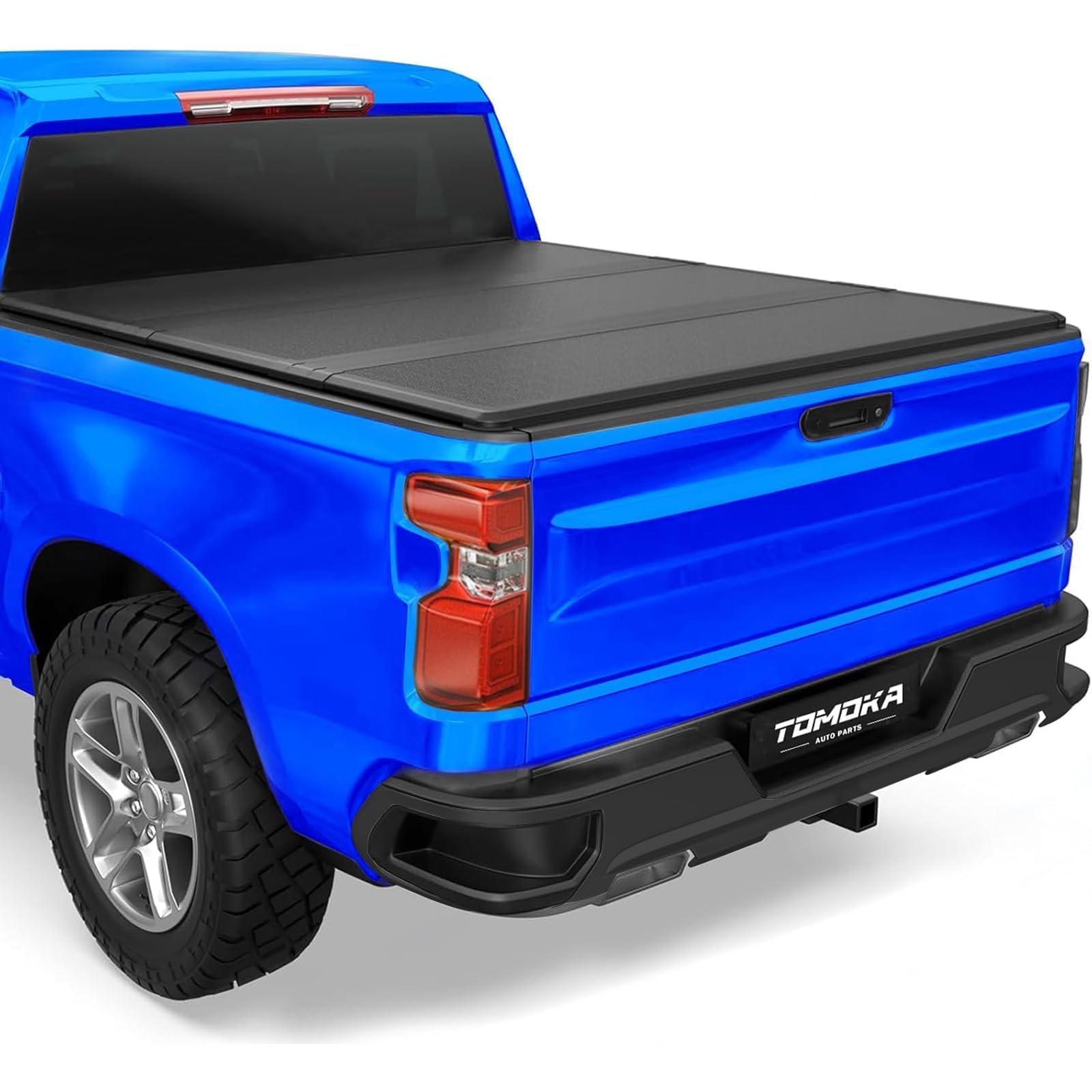 TOMOKA Hard Tri-Fold Truck Bed Tonneau Cover Compatible with 5.8 FT for 2019-2026 Chevrolet Silverado GMC Sierra 1500