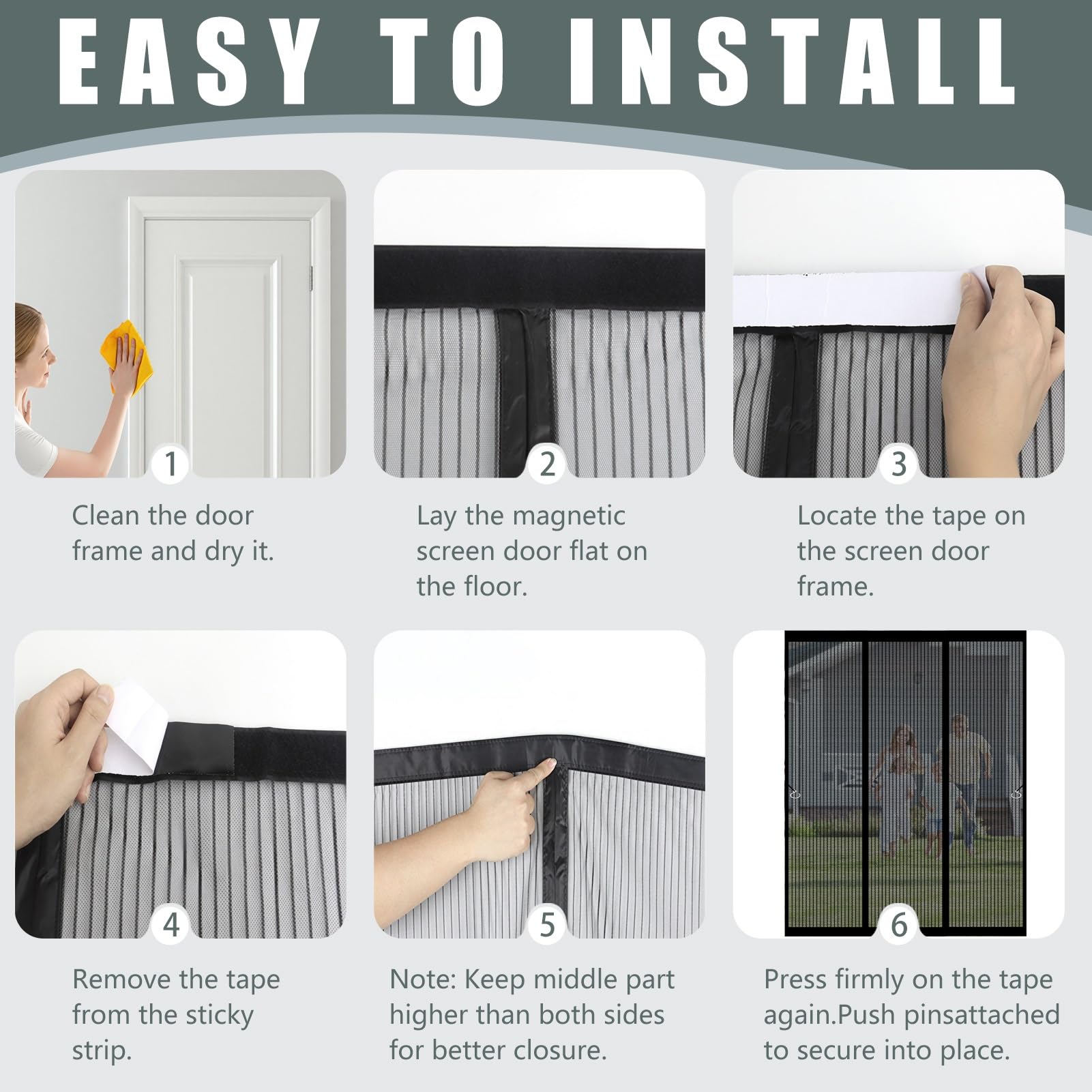 Mosquitera Magnetica 200 x 217 cm Proteger a su Familia Cortina Mosquitera Puerta Exterior Fácil Instalación sin Taladrar para Puertas Metálicas, Puertas de Rv, Blanco