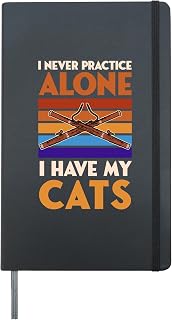 I Never Practice Bassoon Alone I Have My Cats Funny Hardcover Journal, Black