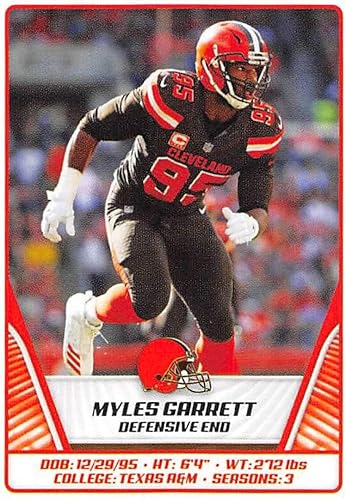 2019 NFL Football Panini Album Sticker #137 Myles Garrett Cleveland Browns (2 inches Wide X 2 1/4 Inch Tall Individual Album Sticker)
