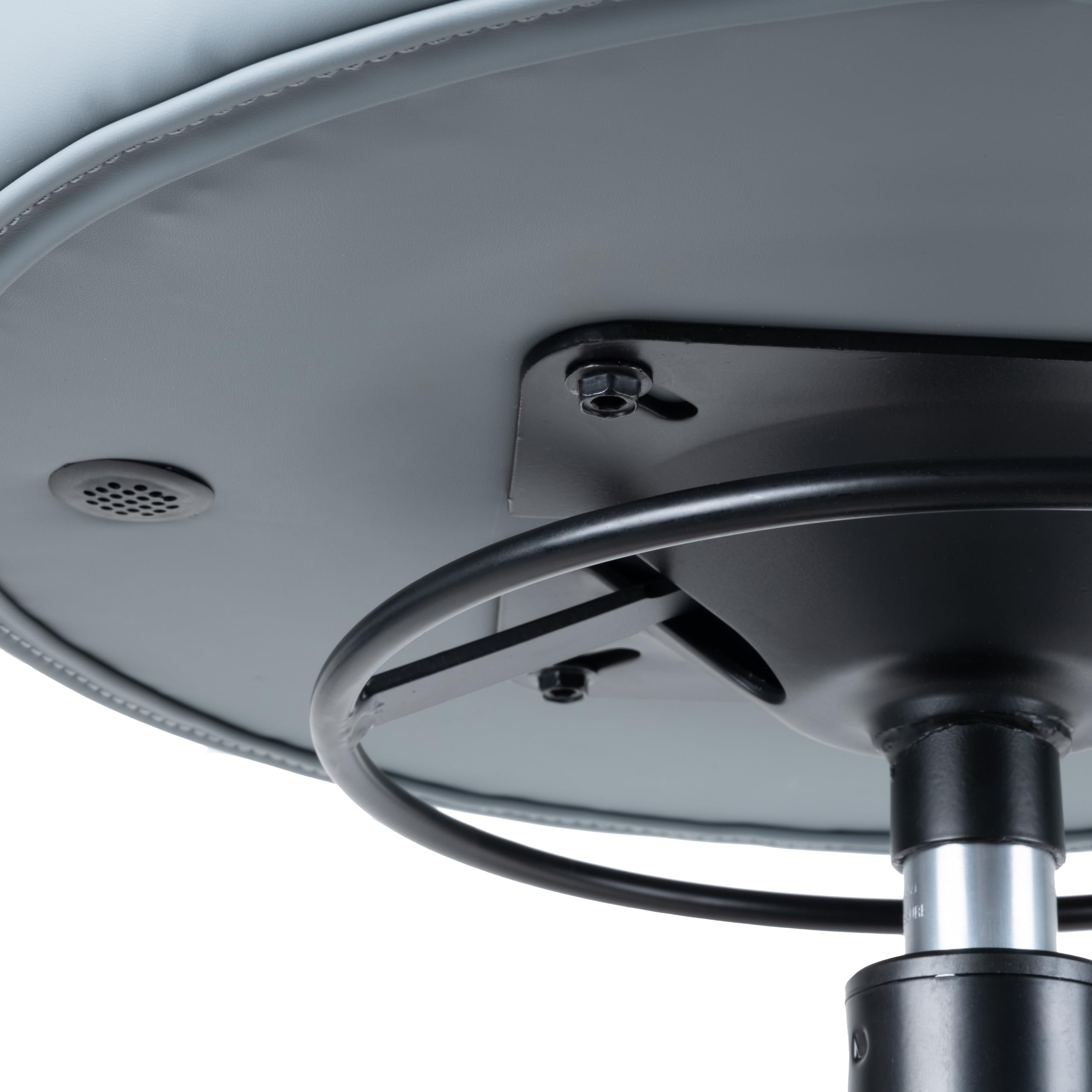 Chair Master FRS-R 17" Round Vinyl Stool | 360° Adjustment Lever, 450 Lb Capacity, Cleanroom & Medical Grade, Black