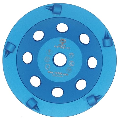 MOSTARTOOLS Rueda de copa PCD de 7 pulgadas Muela abrasiva de diamante segmentado de 9 para eliminación de revestimiento de epoxi, pegamento,