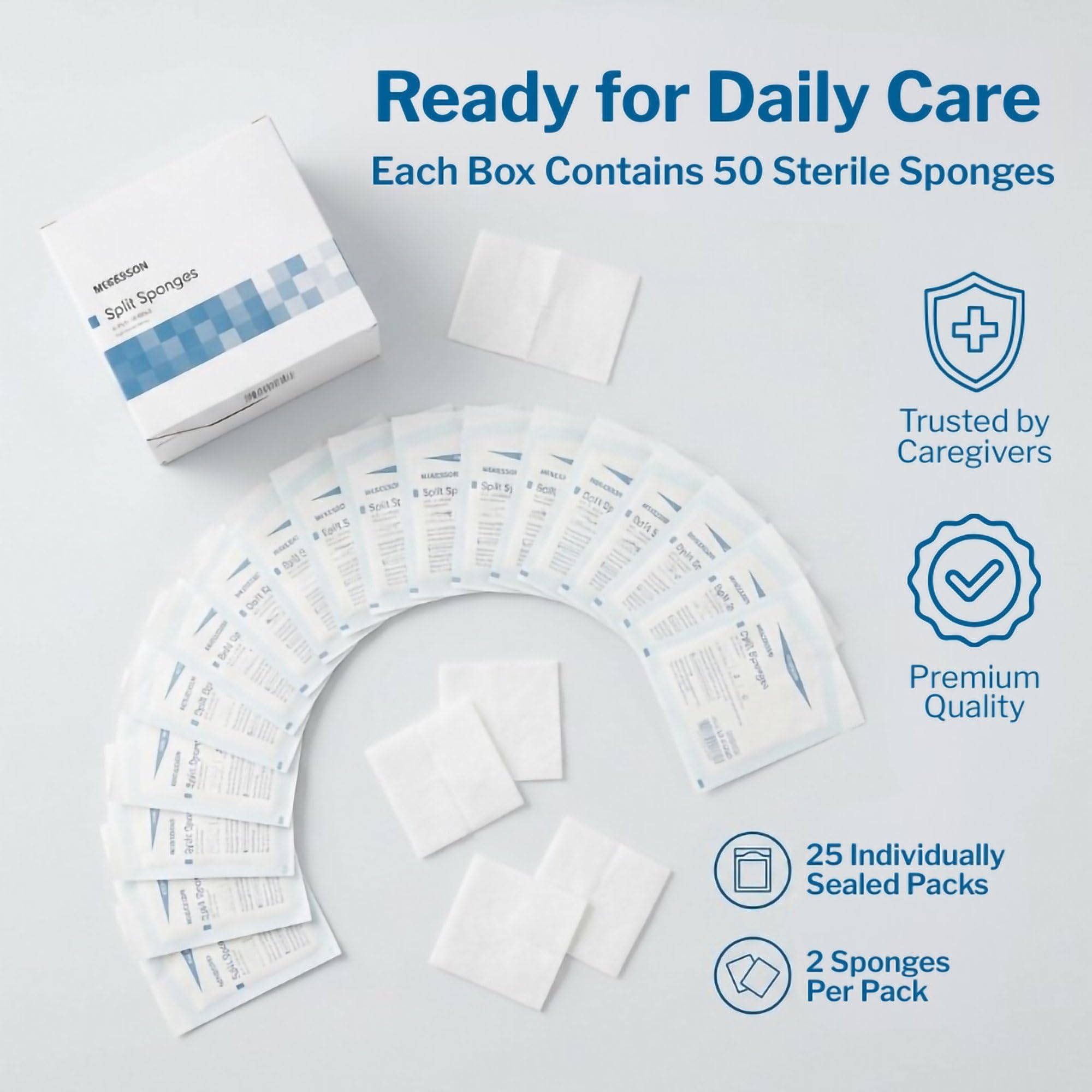 McKesson Split Sponges, 6-Ply Sterile, 4 x 4 in, 50 ct — Amazon image 6