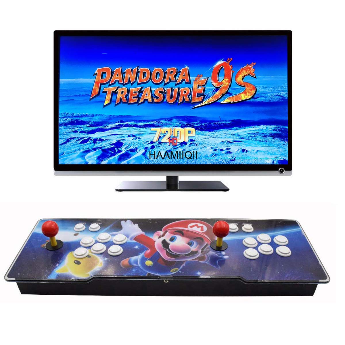 HAAMIIQII Pandora Treasure 9s Arcade Game Console - 4780 Games Pre-Loaded, Support 3D Games, Search/Save/Hide/Pause Games,...
