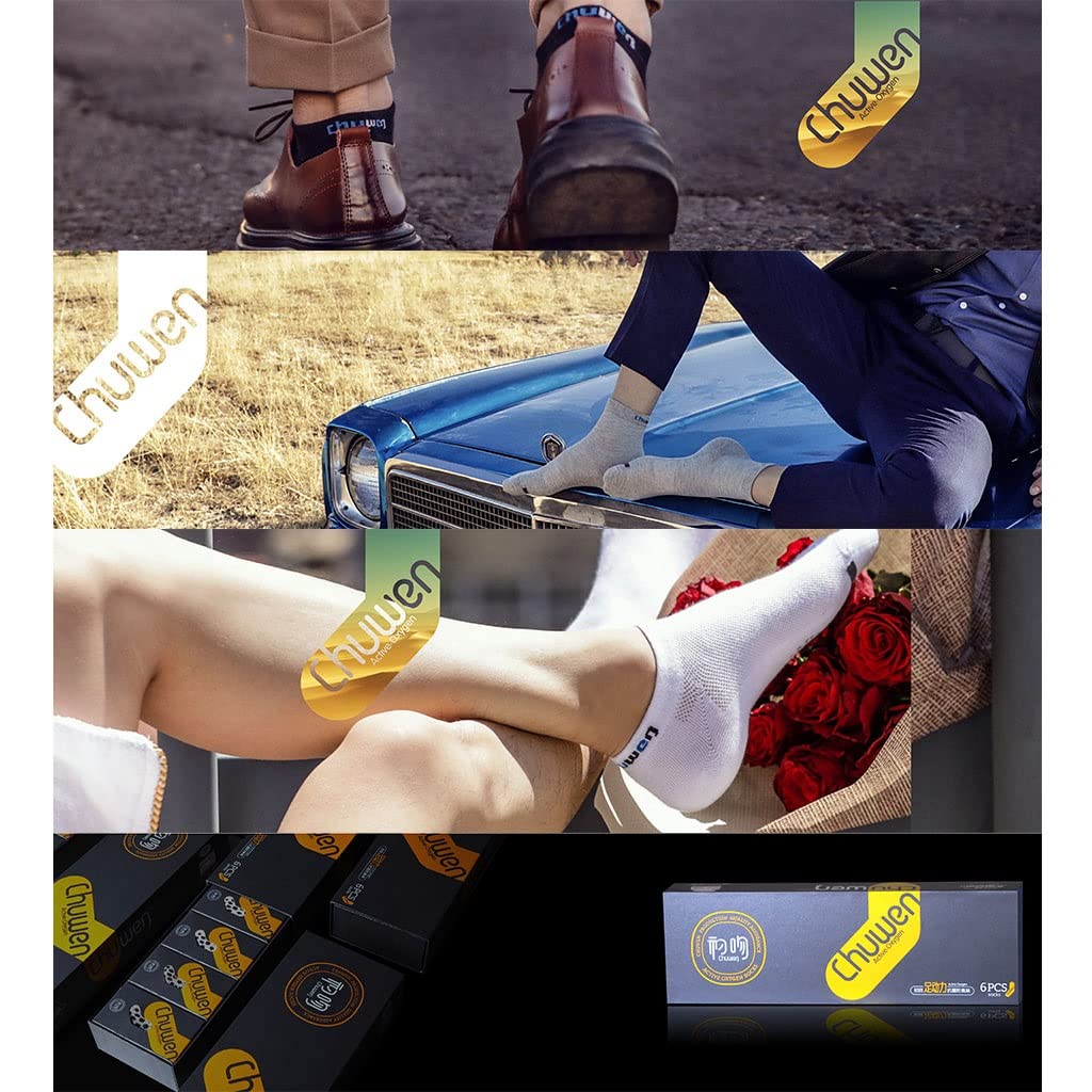 Confezione da 6 Paia Uomini Calzini Eleganti Massaggio Al Grafene Cotone Premium Calzini Assorbimento Dell'umidità per la Casa, Il Trekking, L'esterno